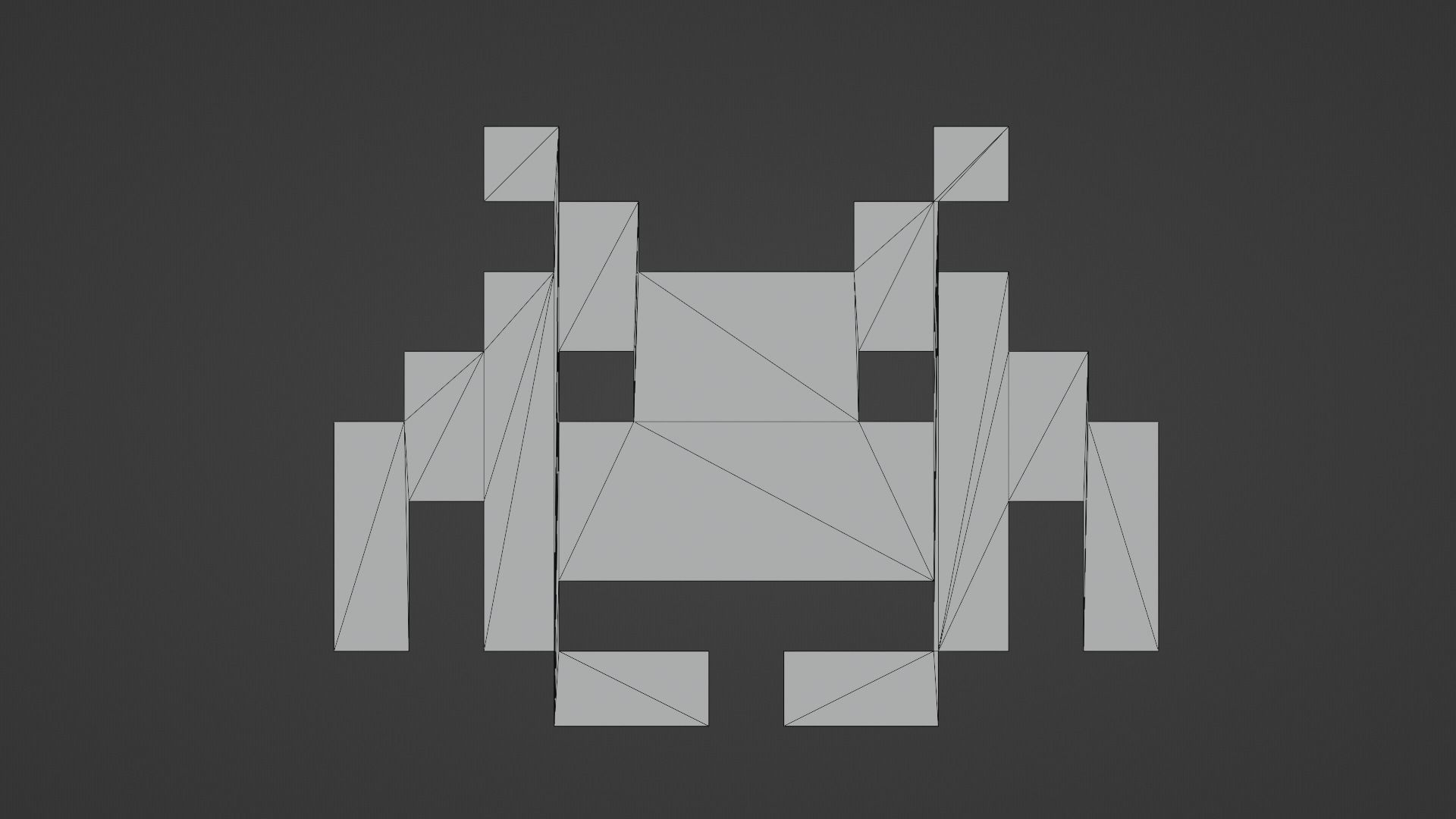 Space Invaders Alien Low-poly 3D model_12