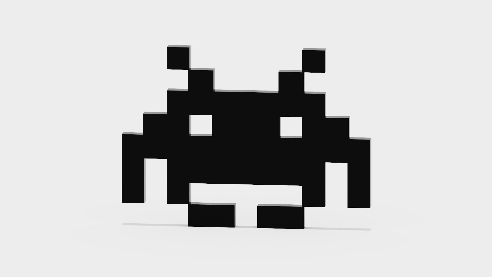 Space Invaders Alien Low-poly 3D model_1