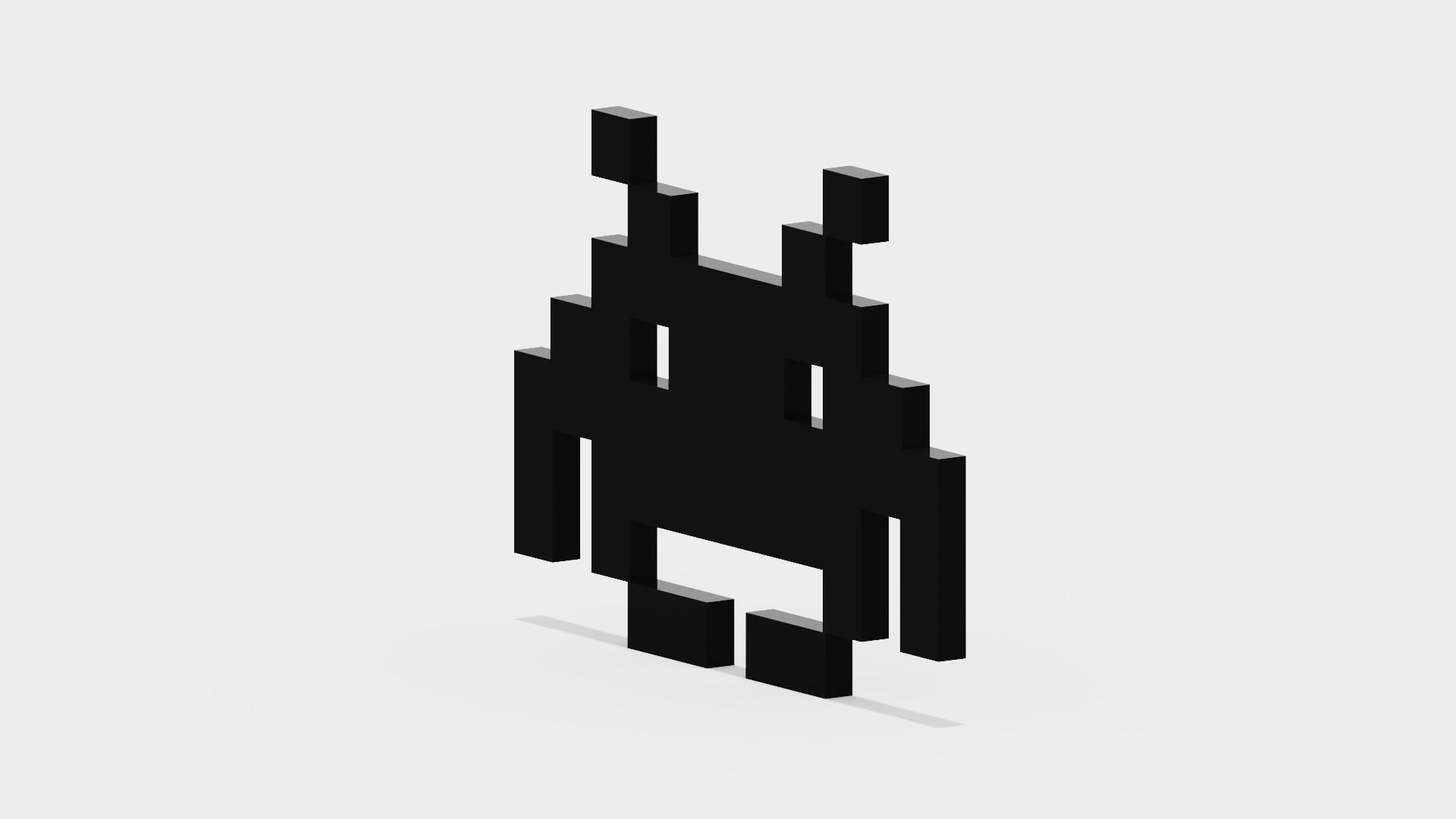 Space Invaders Alien Low-poly 3D model_3