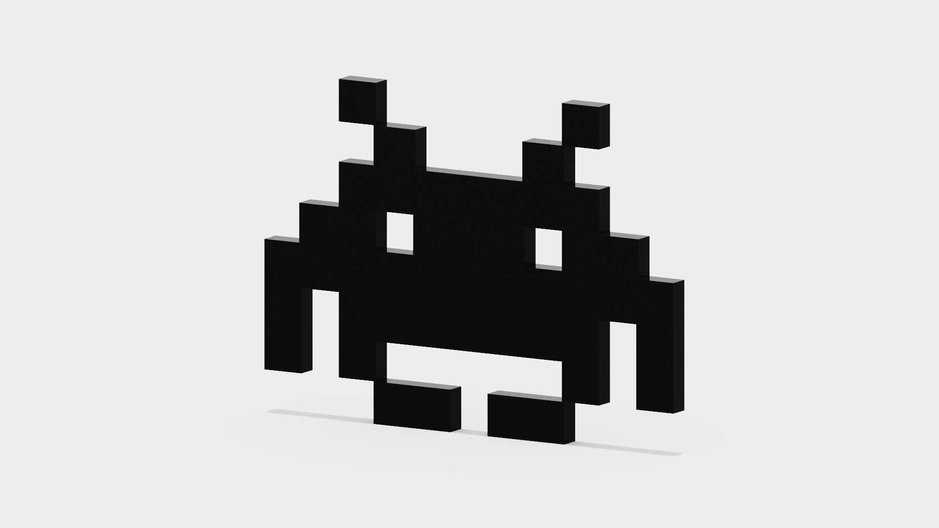 Space Invaders Alien Low-poly 3D model_2