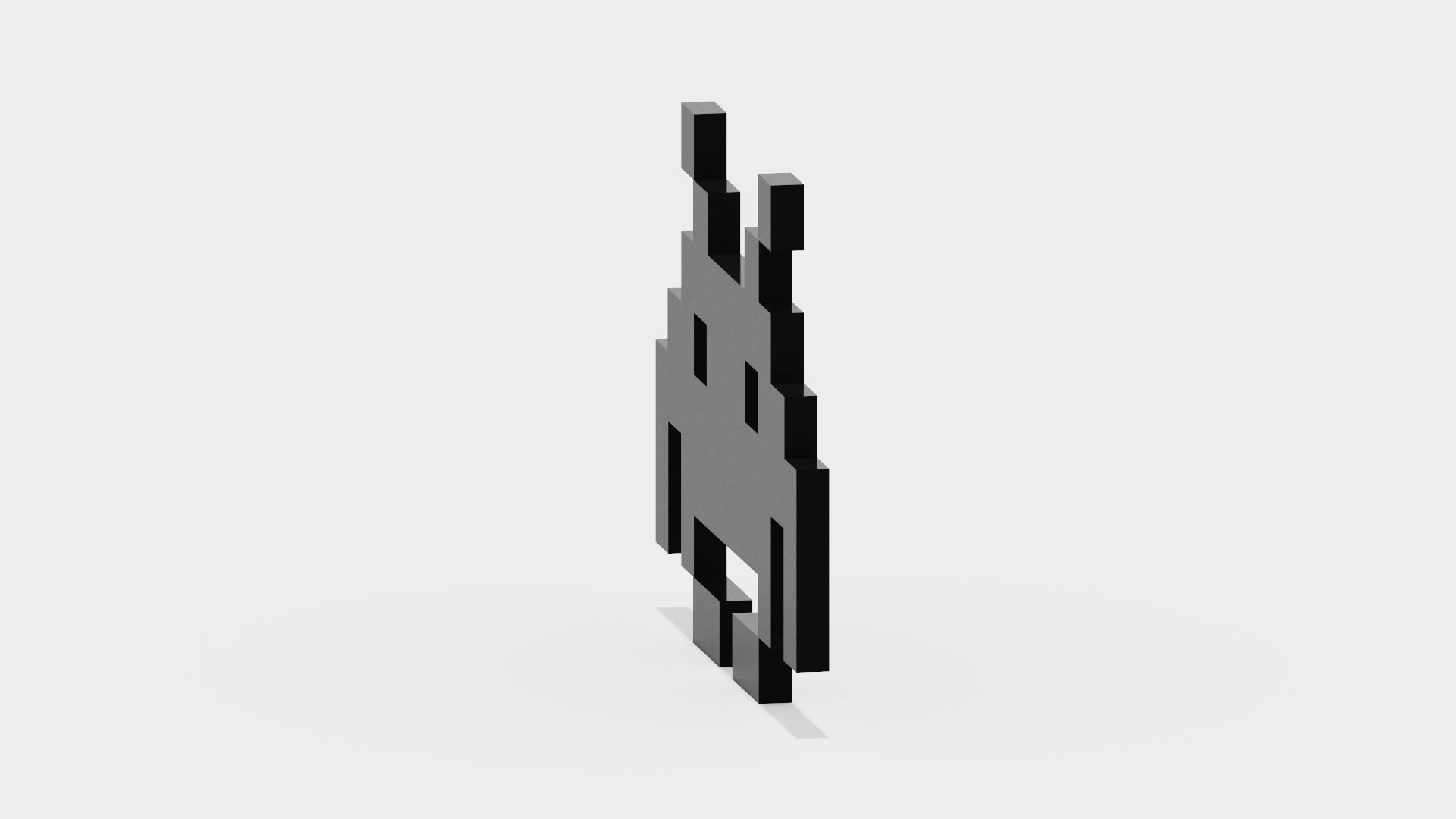 Space Invaders Alien Low-poly 3D model_4