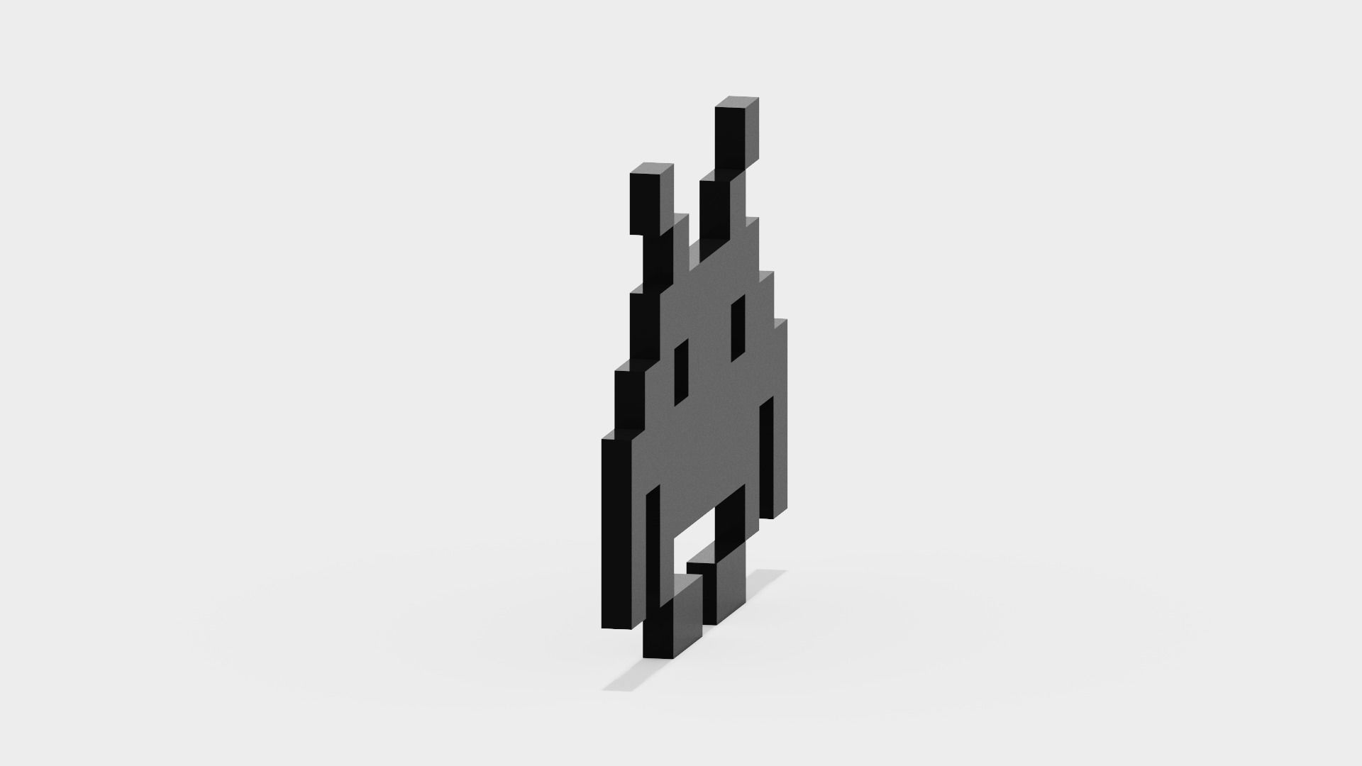 Space Invaders Alien Low-poly 3D model_5
