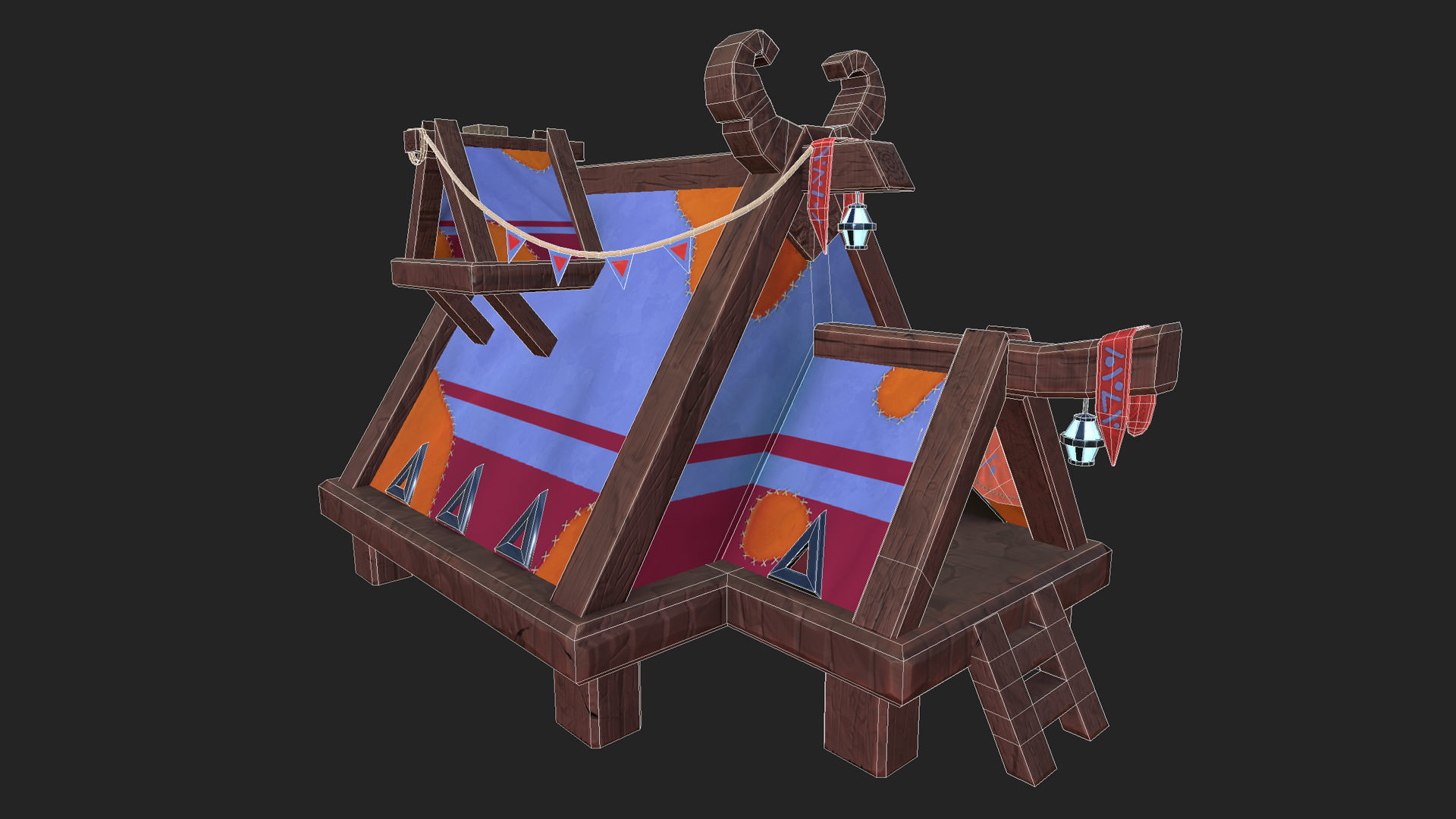 Stylized Wiking Asset Pack Low-poly 3D model_2