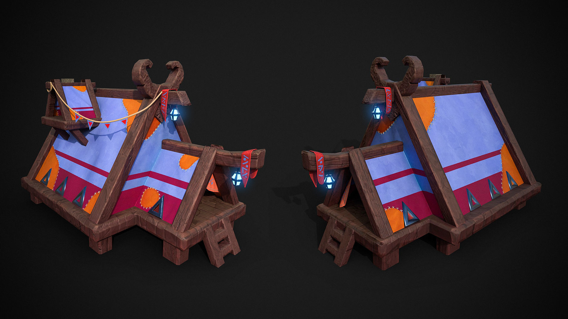 Stylized Wiking Asset Pack Low-poly 3D model_1
