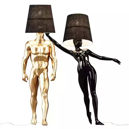 Hommer human lampshade Floor lamp Collection Pose09 3D model