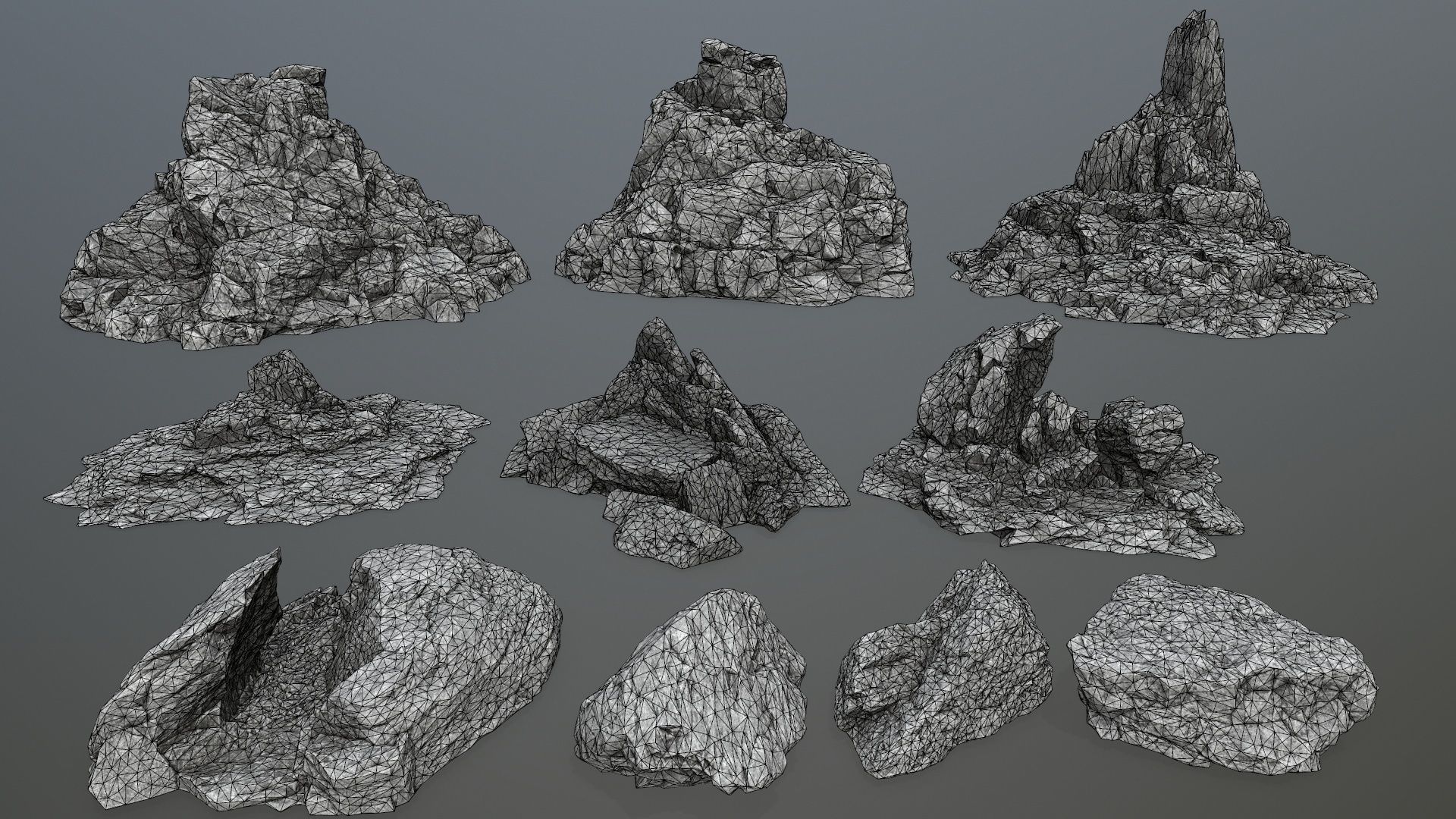 rocks rock Low-poly 3D model_32