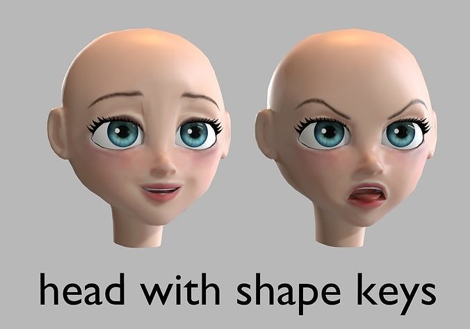 head with 13 shape keys Low-poly 3D model