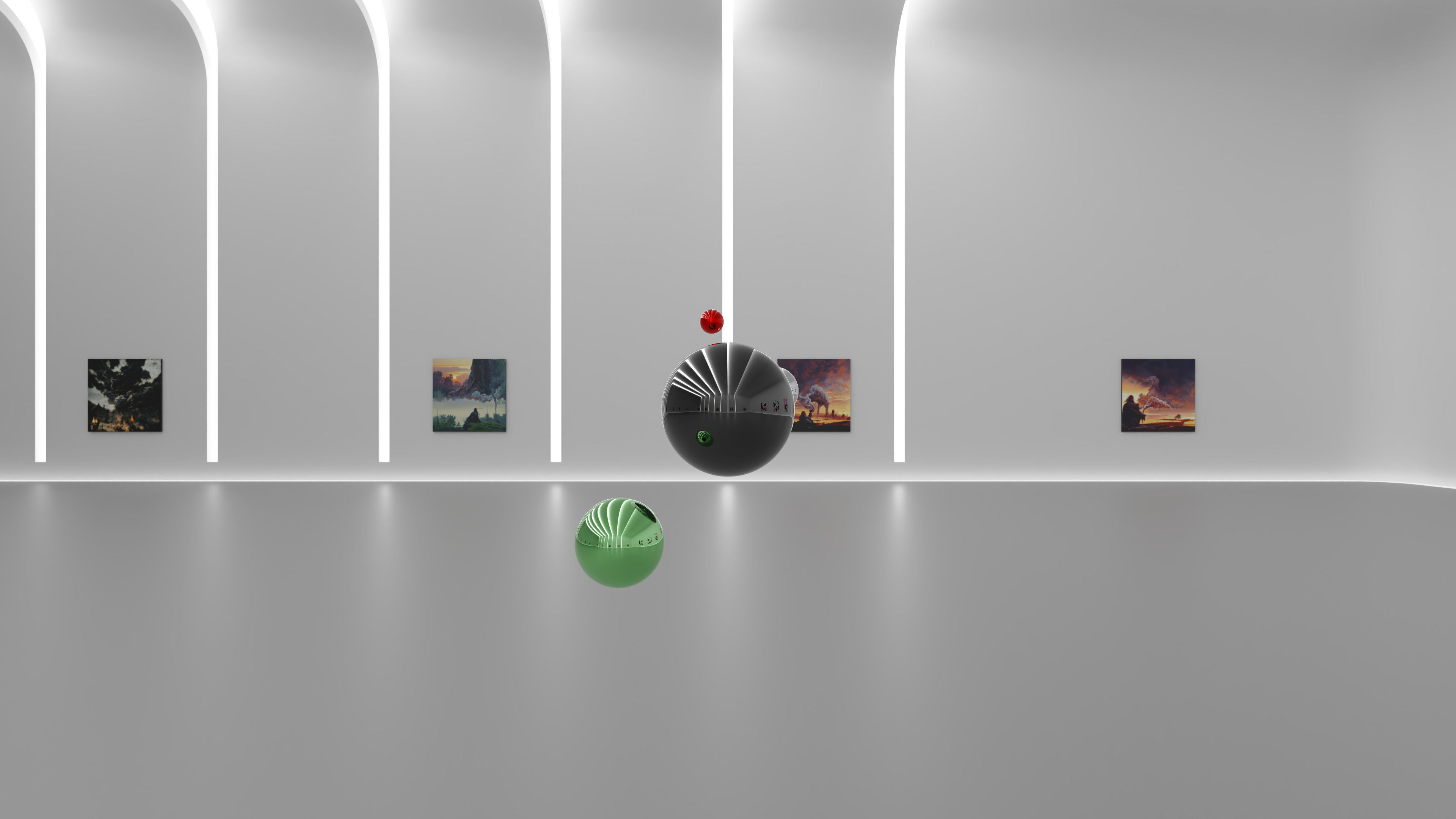 HDRI - Art Museum Gallery Interior 27 v2 - 16384x8192 Texture_16