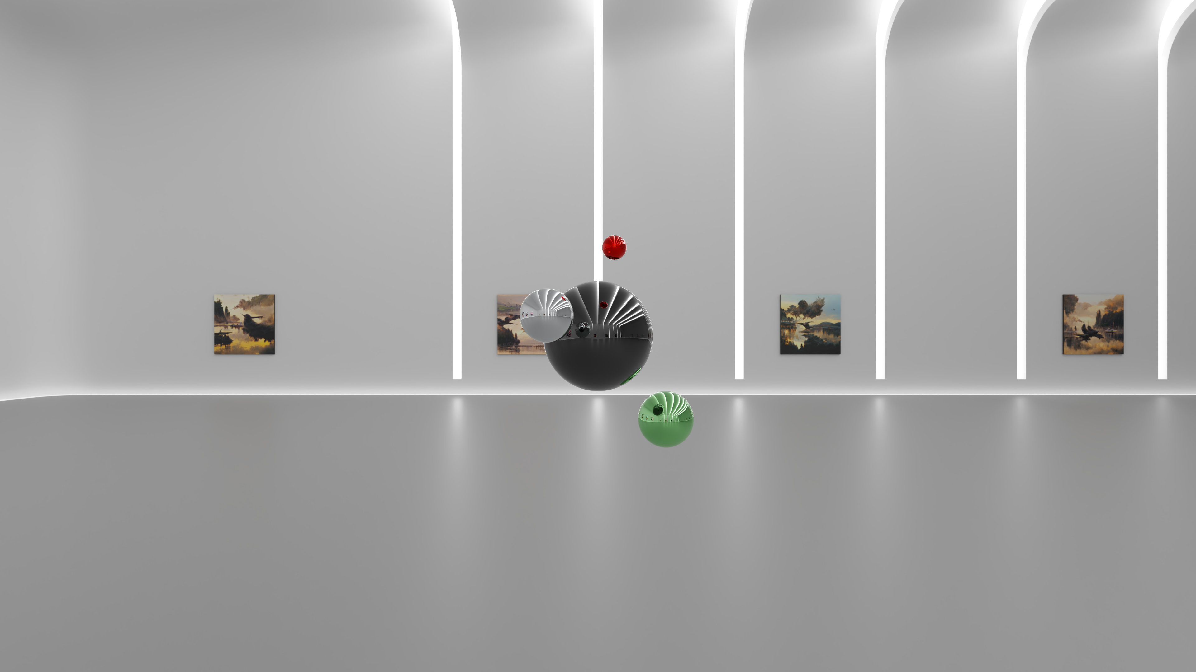 HDRI - Art Museum Gallery Interior 27 v2 - 16384x8192 Texture_6