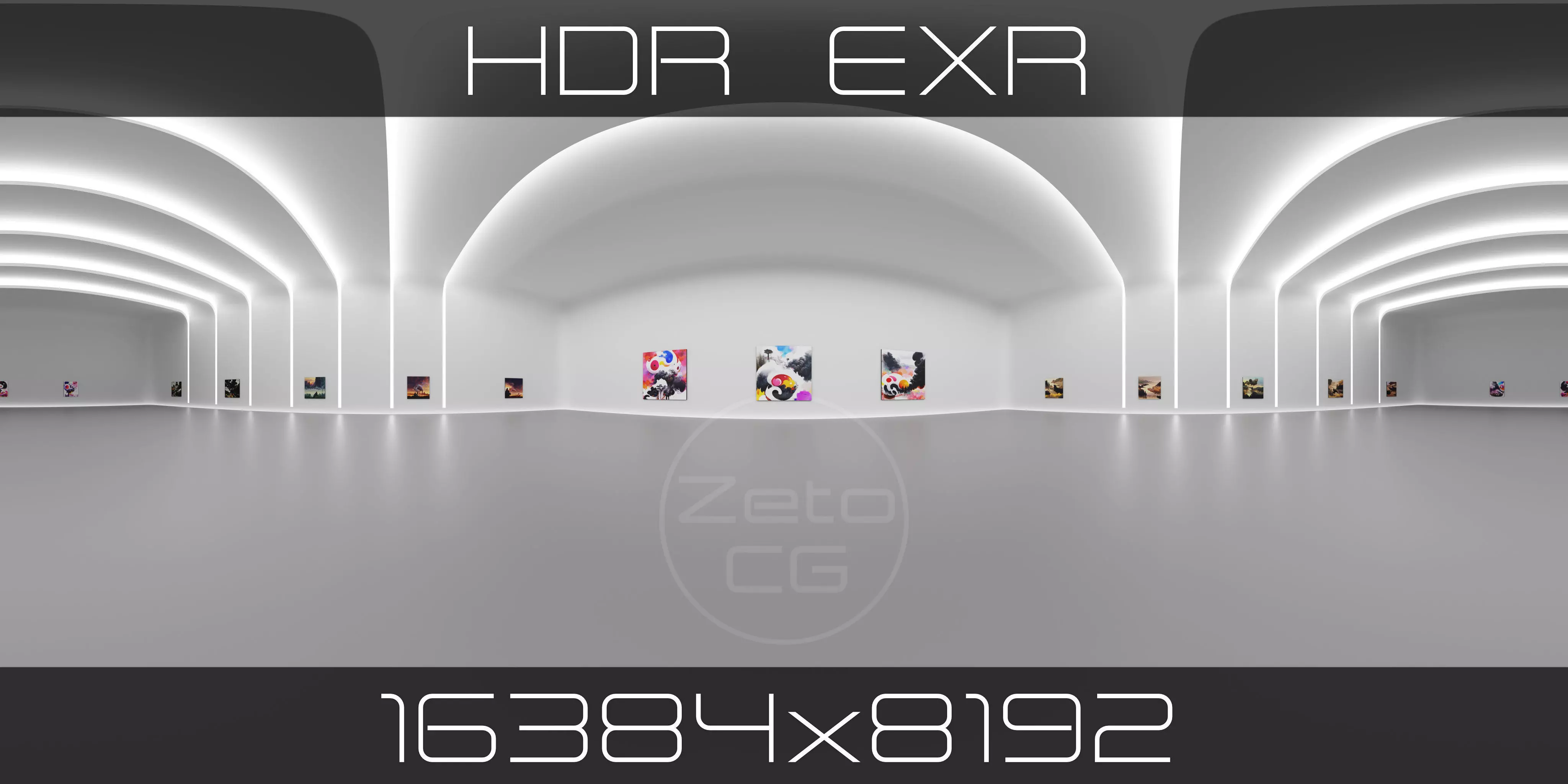 HDRI - Art Museum Gallery Interior 27 v2 - 16384x8192 Texture_0