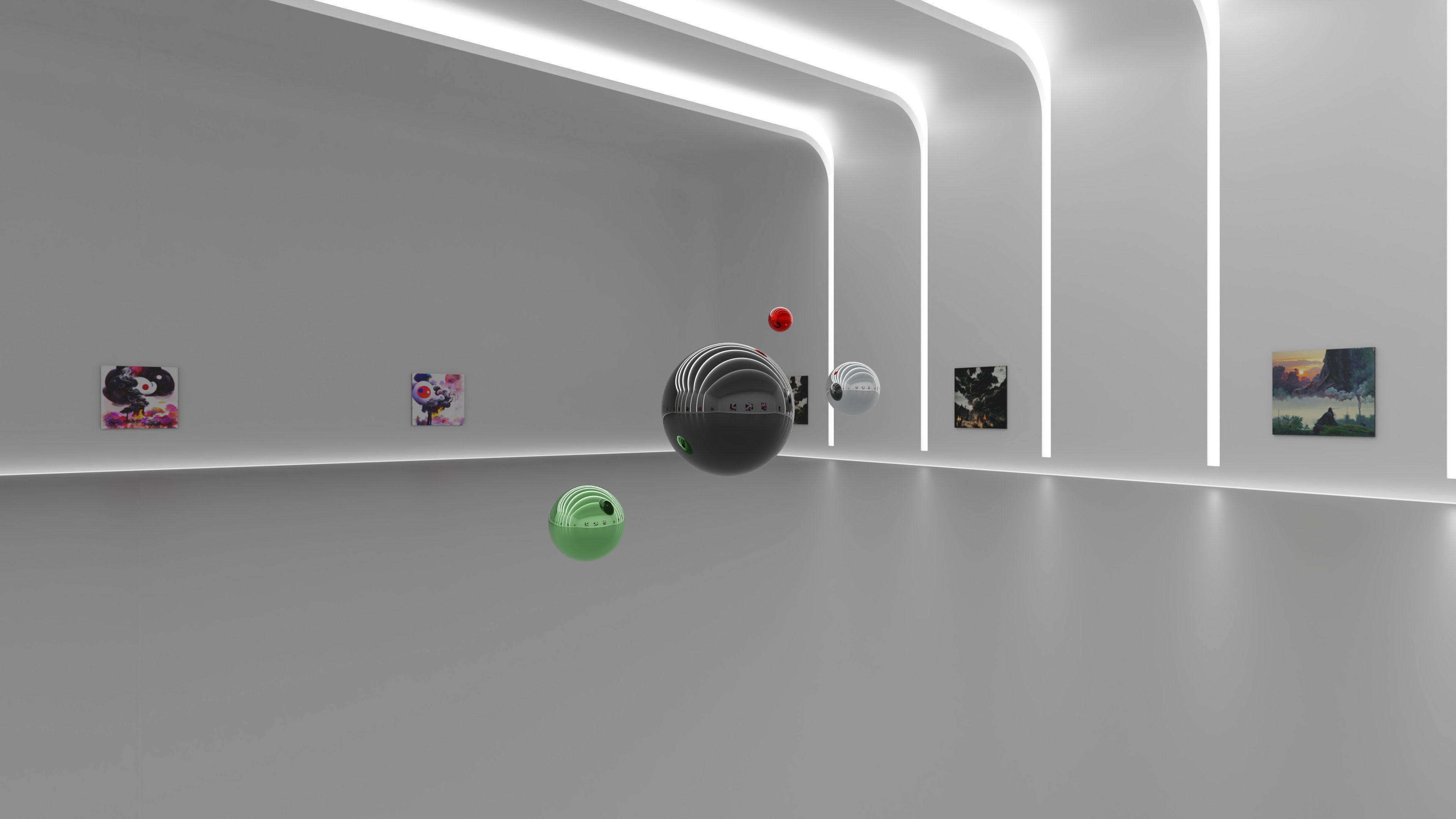 HDRI - Art Museum Gallery Interior 27 v2 - 16384x8192 Texture_19