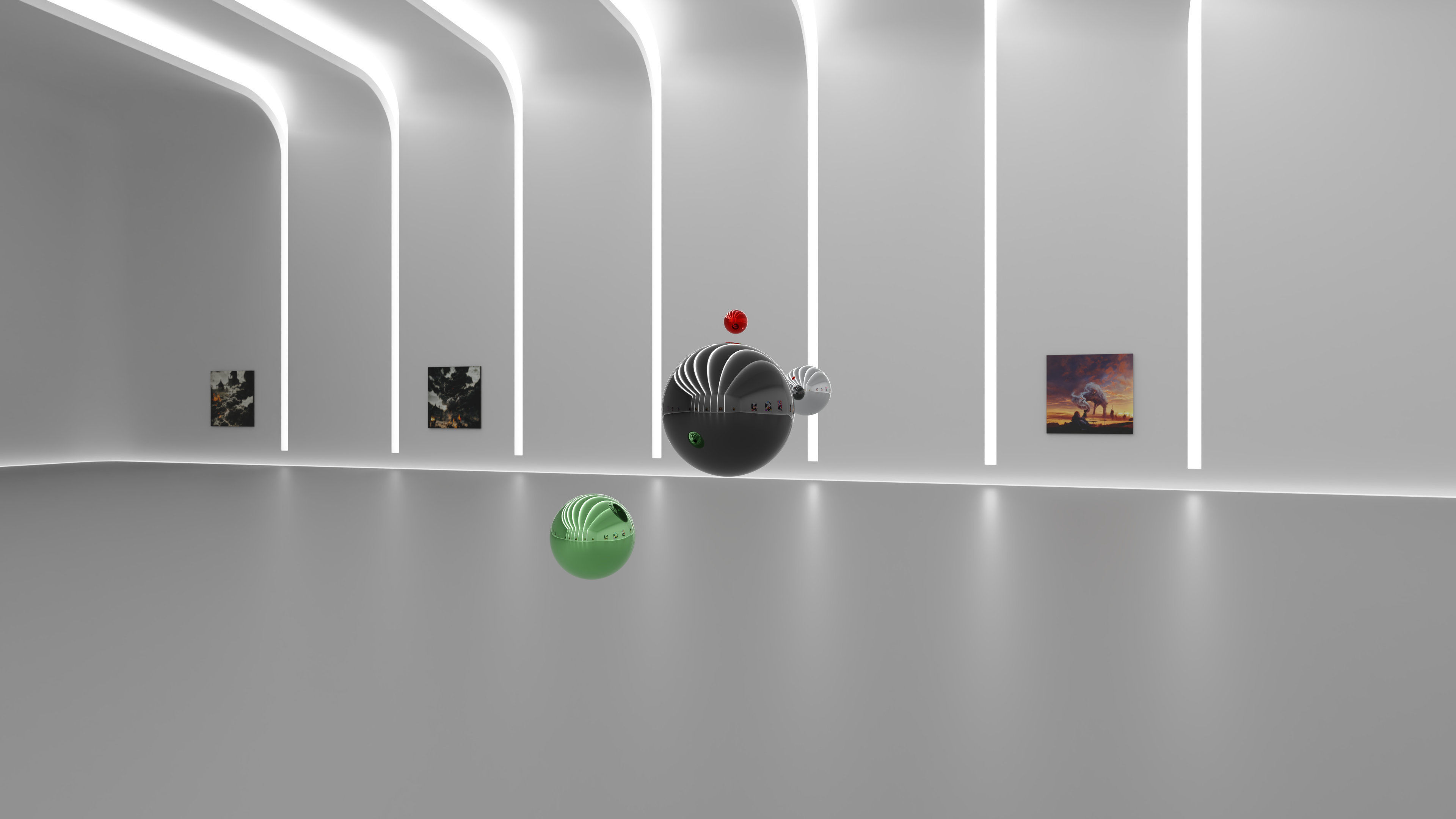 HDRI - Art Museum Gallery Interior 27 v2 - 16384x8192 Texture_17