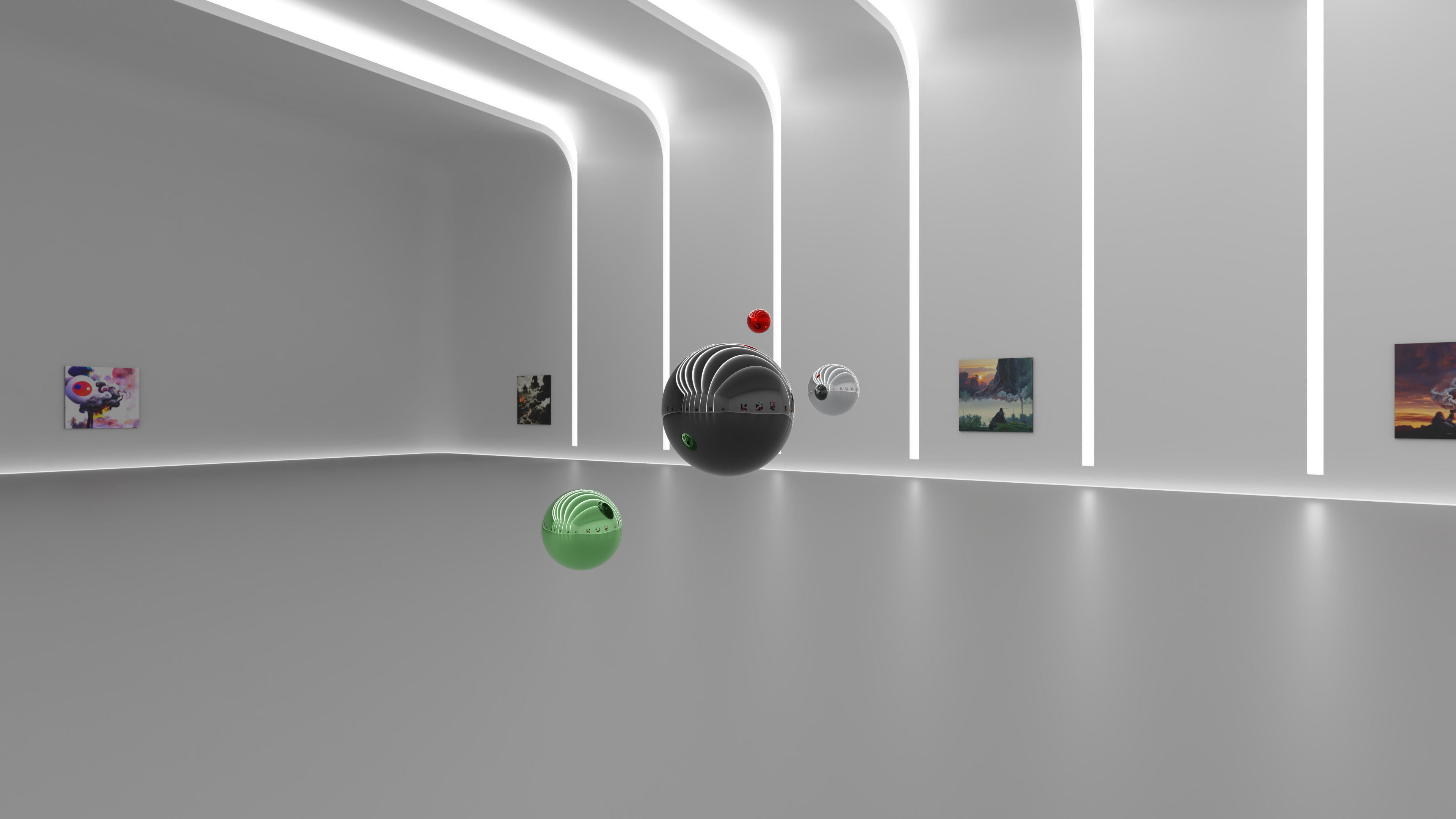 HDRI - Art Museum Gallery Interior 27 v2 - 16384x8192 Texture_18