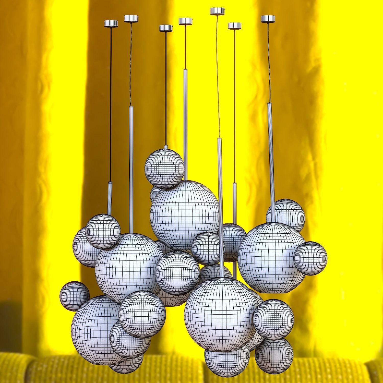 Frosted Blown Glass Bubble 3D model_3