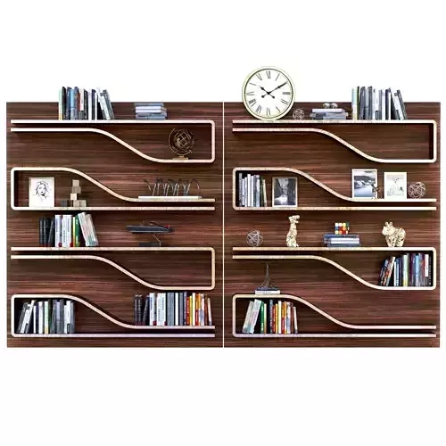 Wardrobe with decor and books in the living room