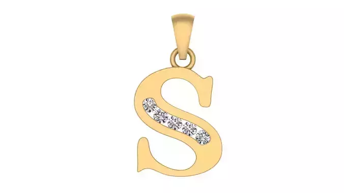 S letter pendant 3D print model free download