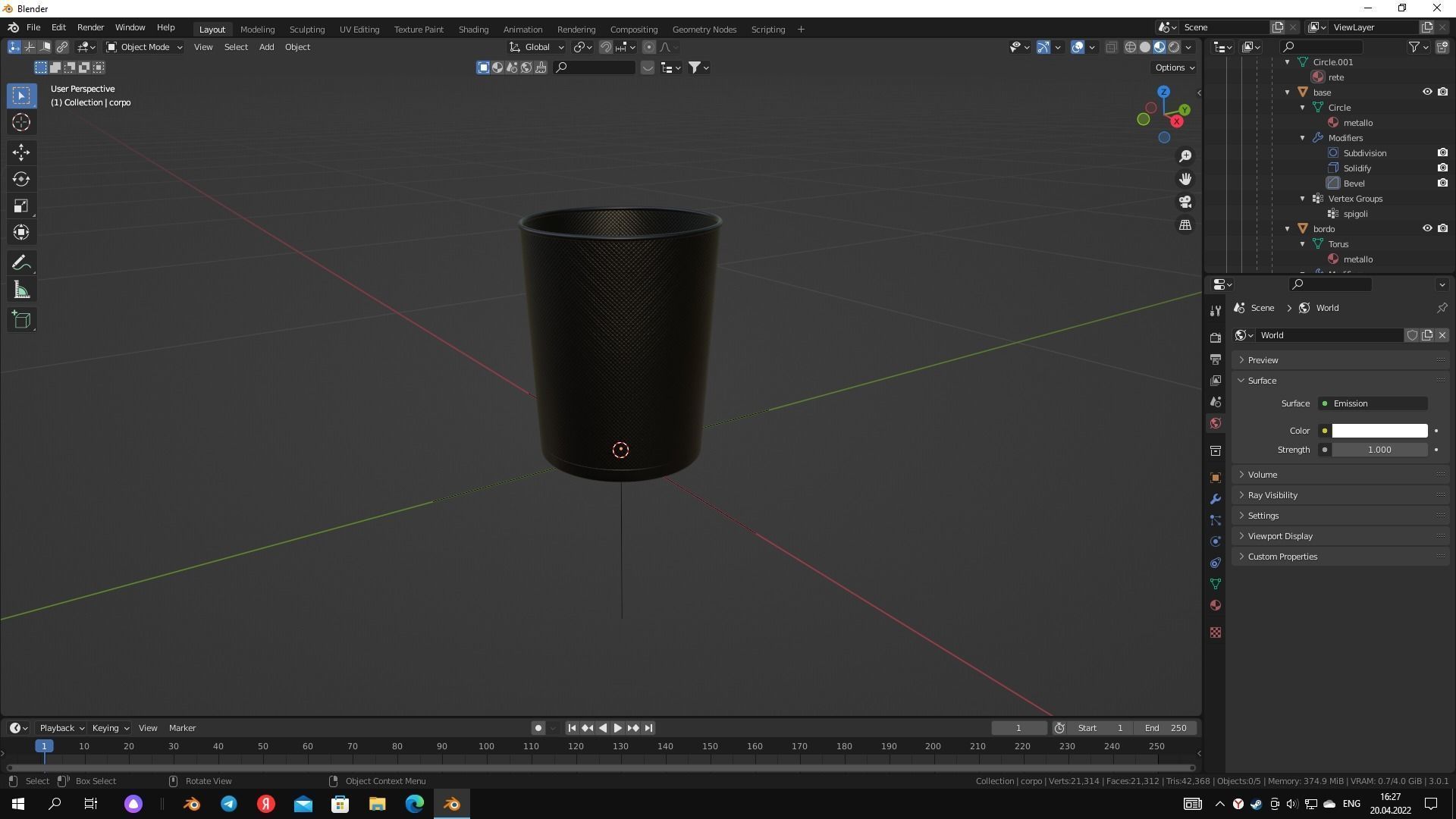 Office trash can 3D model_6