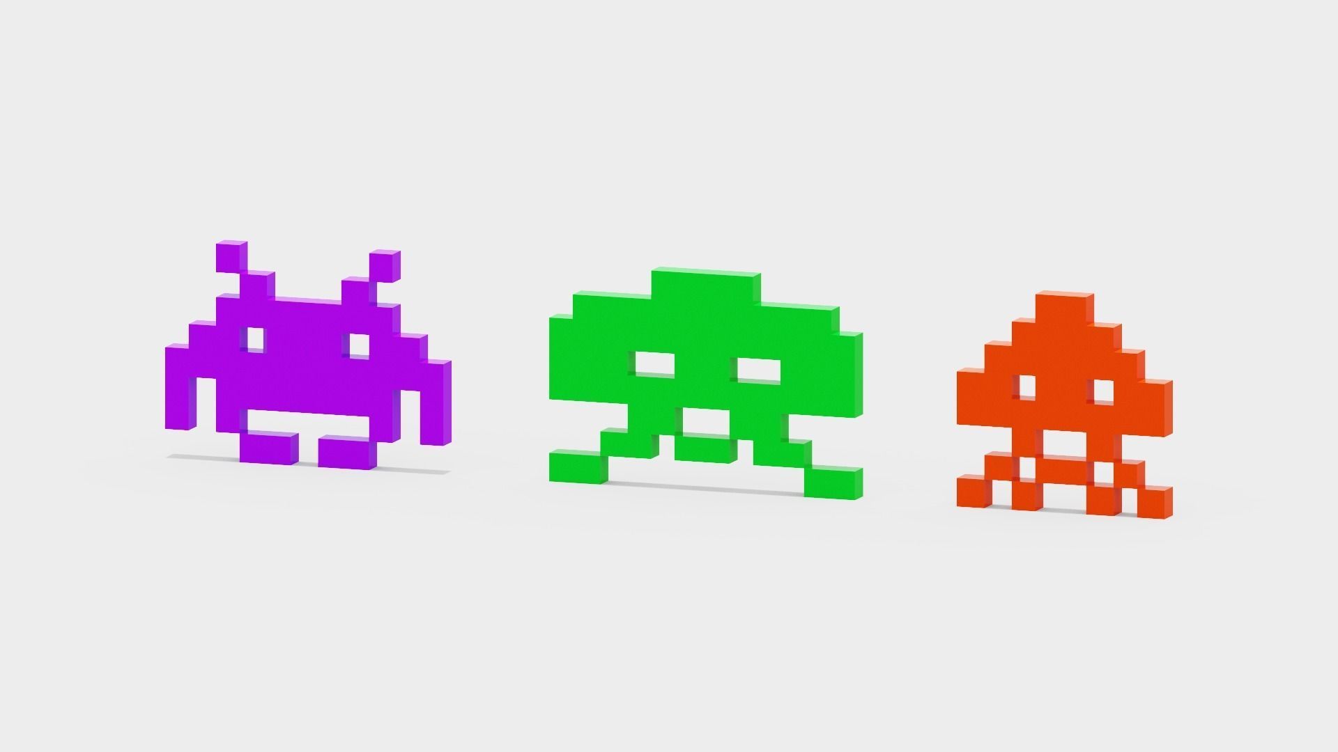 Space Invaders Low-poly 3D model_5