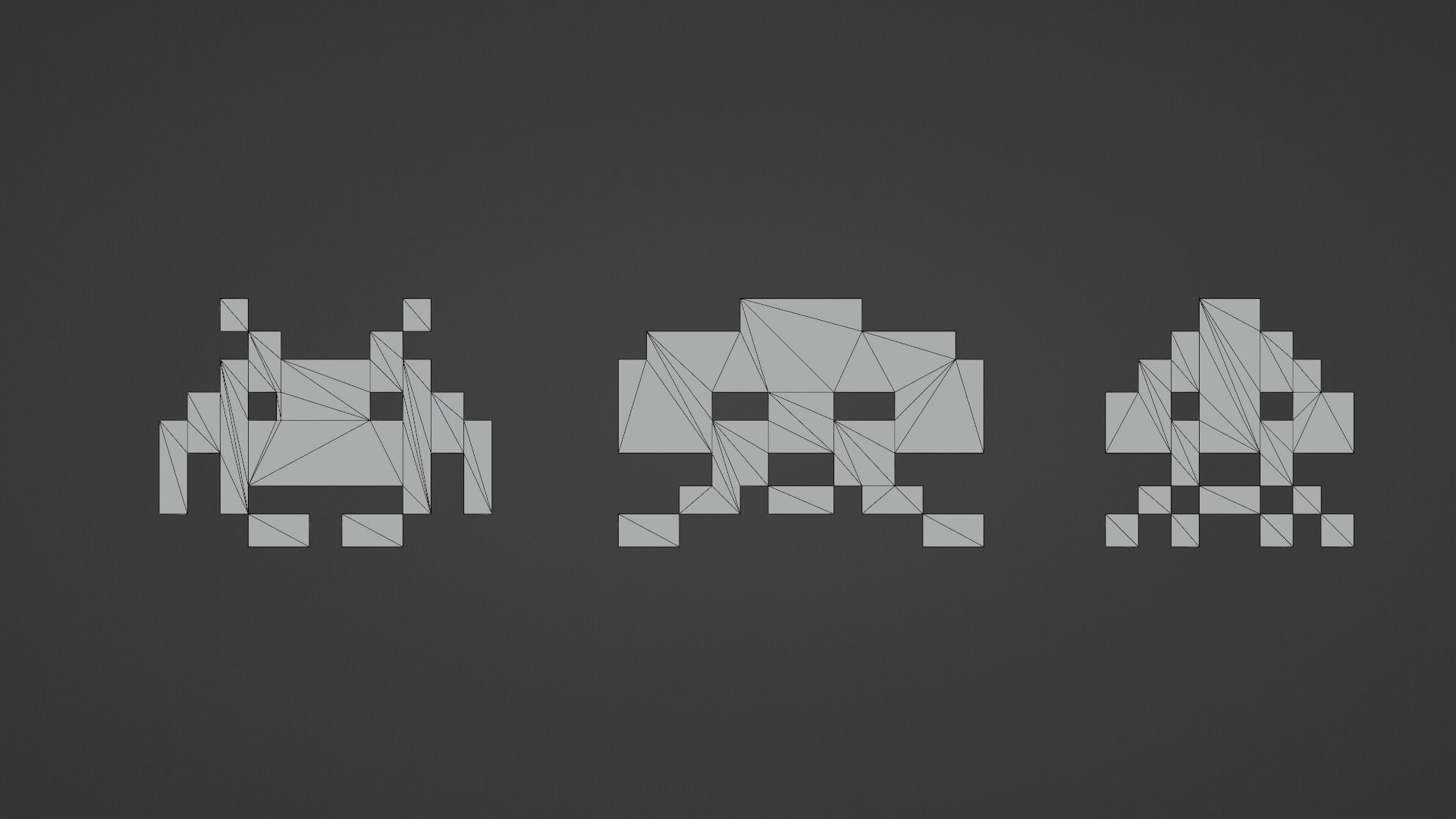 Space Invaders Low-poly 3D model_7