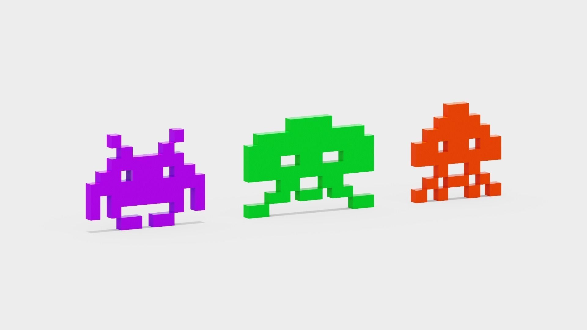Space Invaders Low-poly 3D model_3