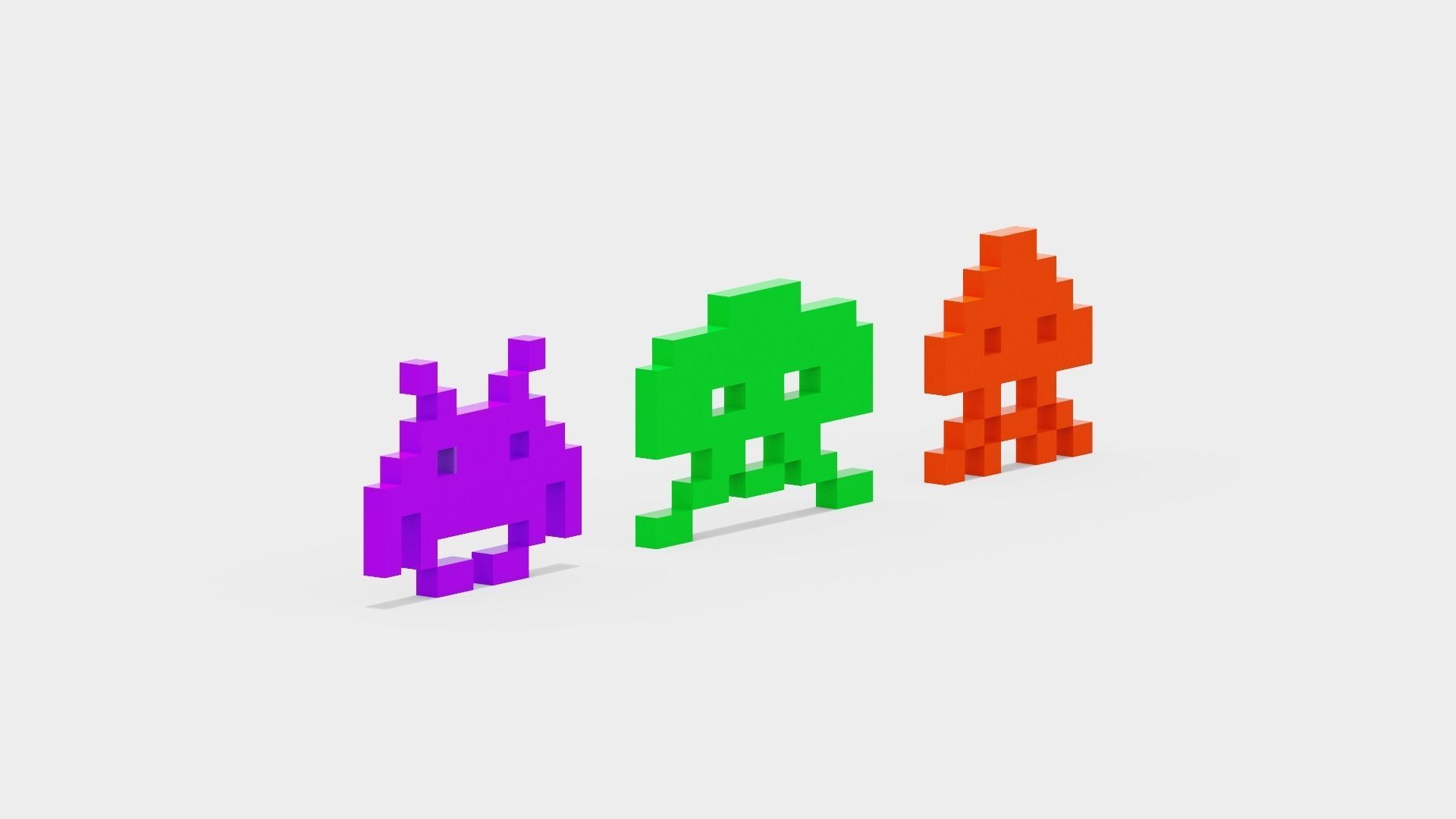 Space Invaders Low-poly 3D model_14