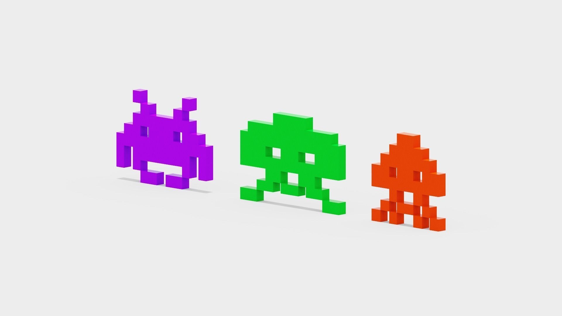 Space Invaders Low-poly 3D model_4