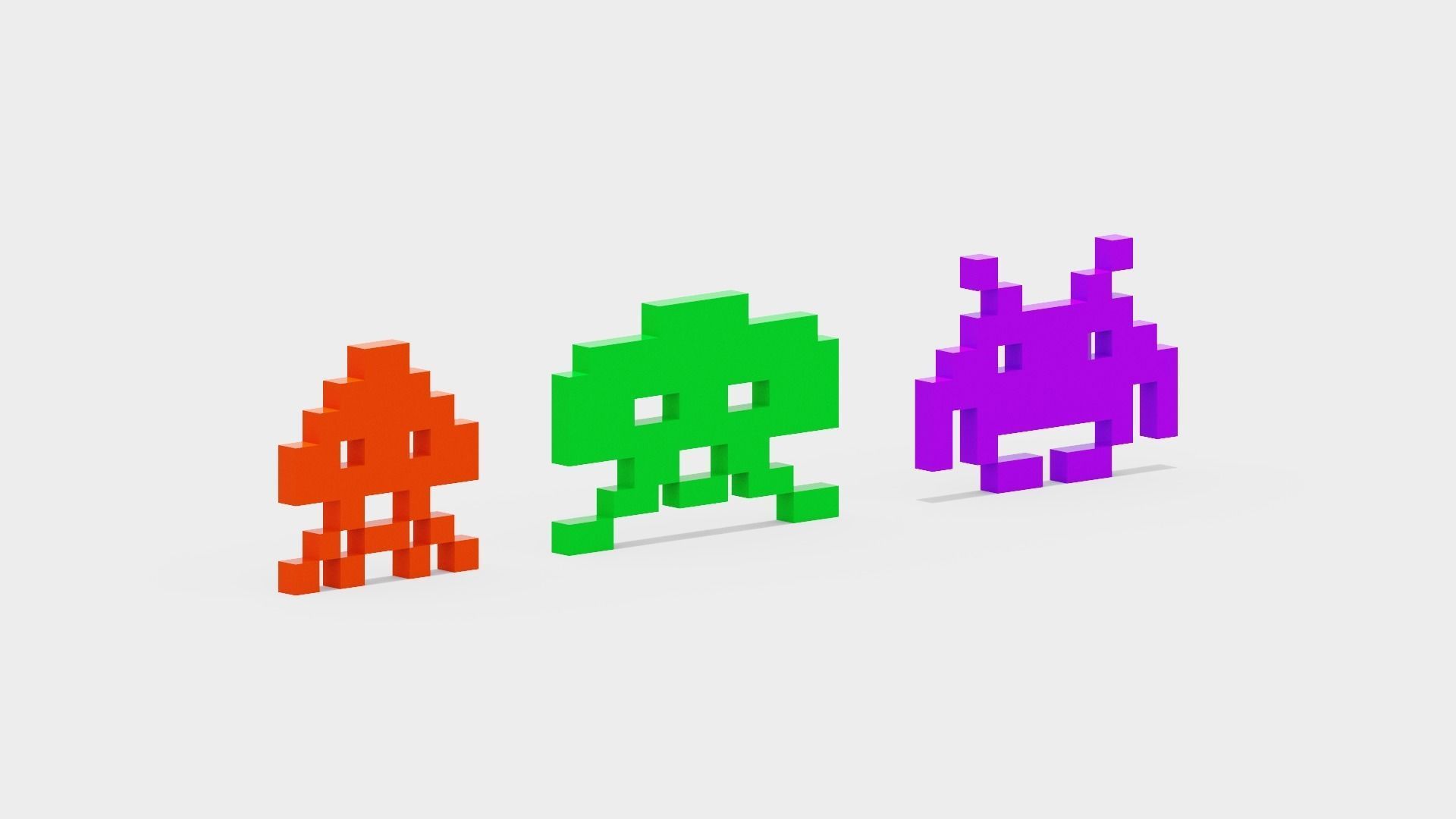 Space Invaders Low-poly 3D model_10
