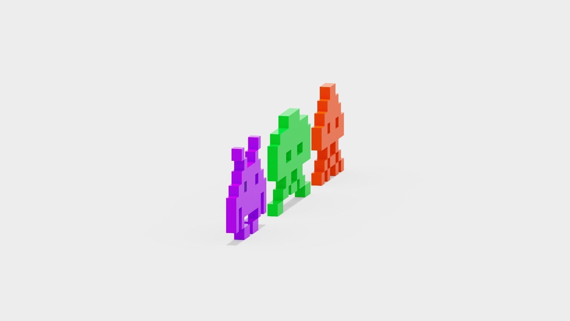 Space Invaders Low-poly 3D model_11