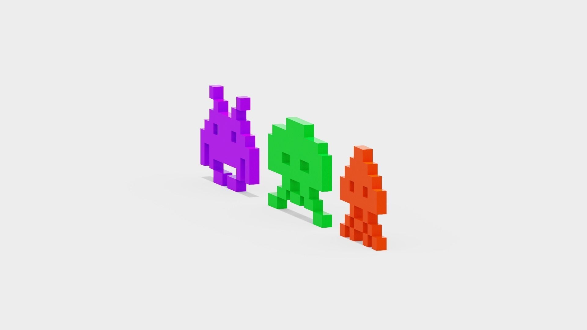 Space Invaders Low-poly 3D model_9