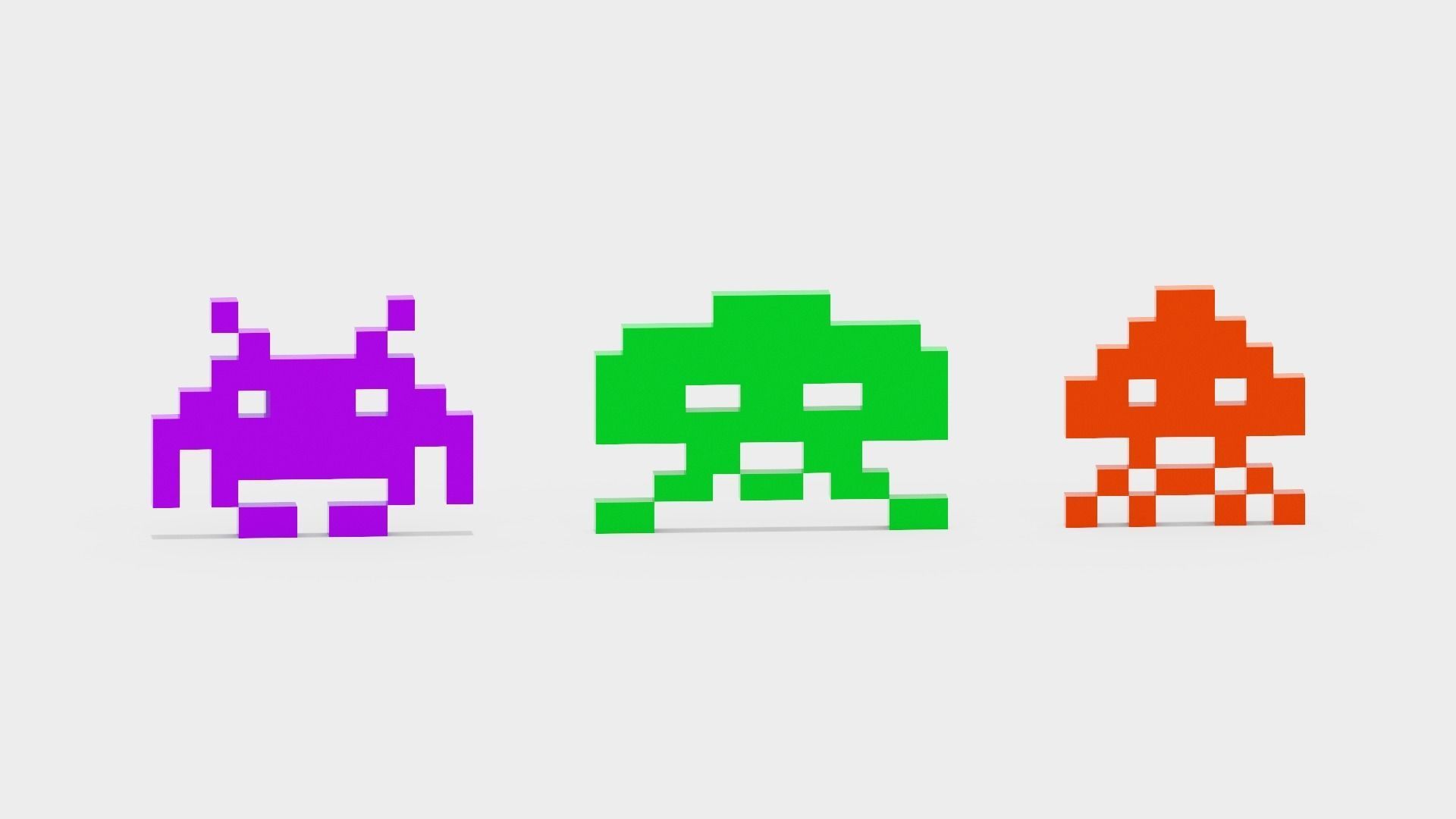 Space Invaders Low-poly 3D model_1