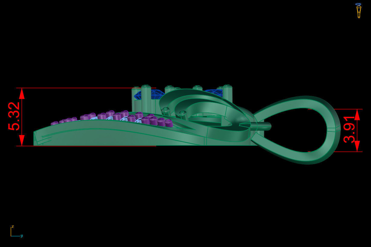 Heart diamond pendant 3D print model free download 3D print model_9