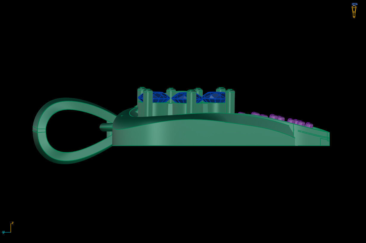 Heart diamond pendant 3D print model free download 3D print model_12