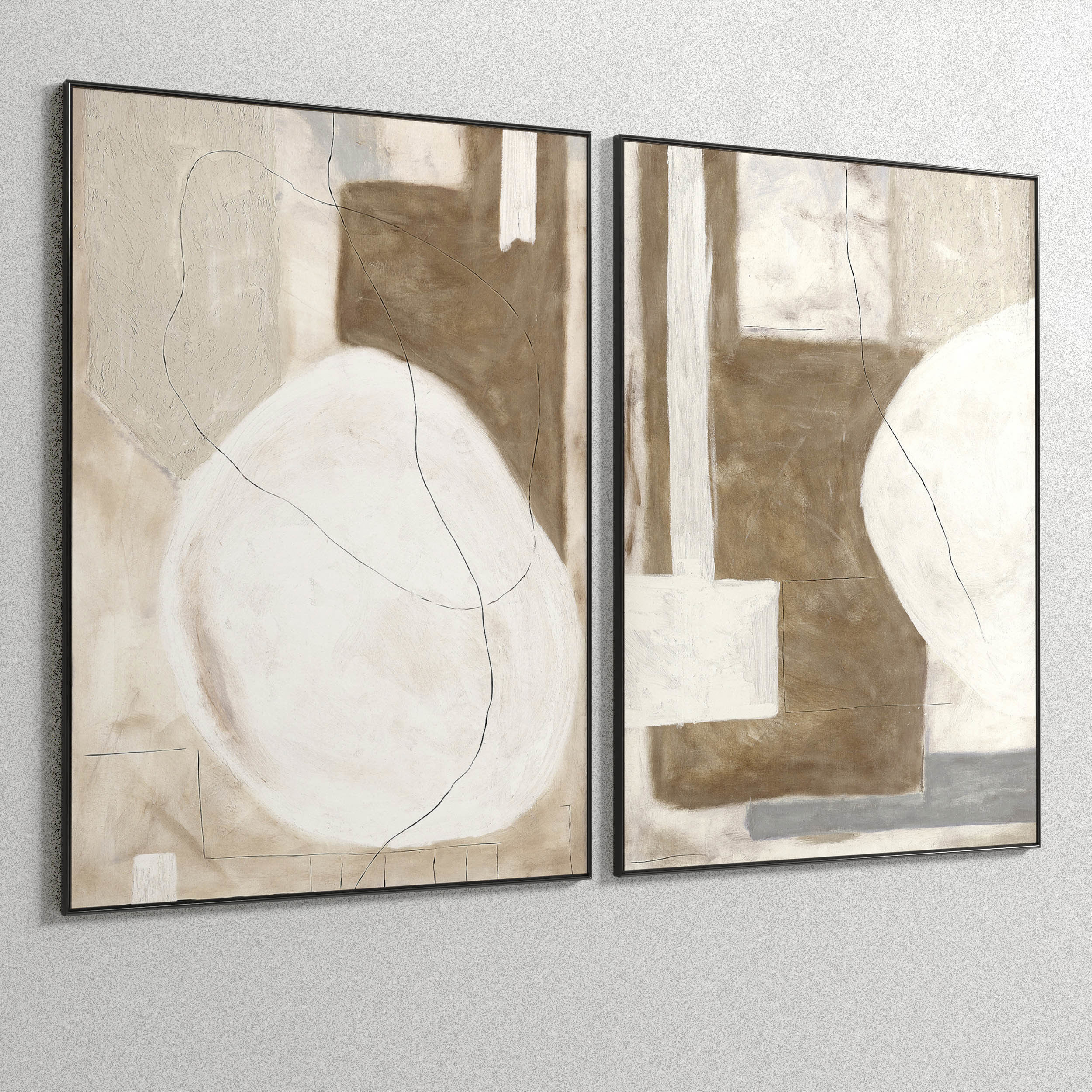 Plaster Two Photo Frame 58 Low-poly 3D model_4