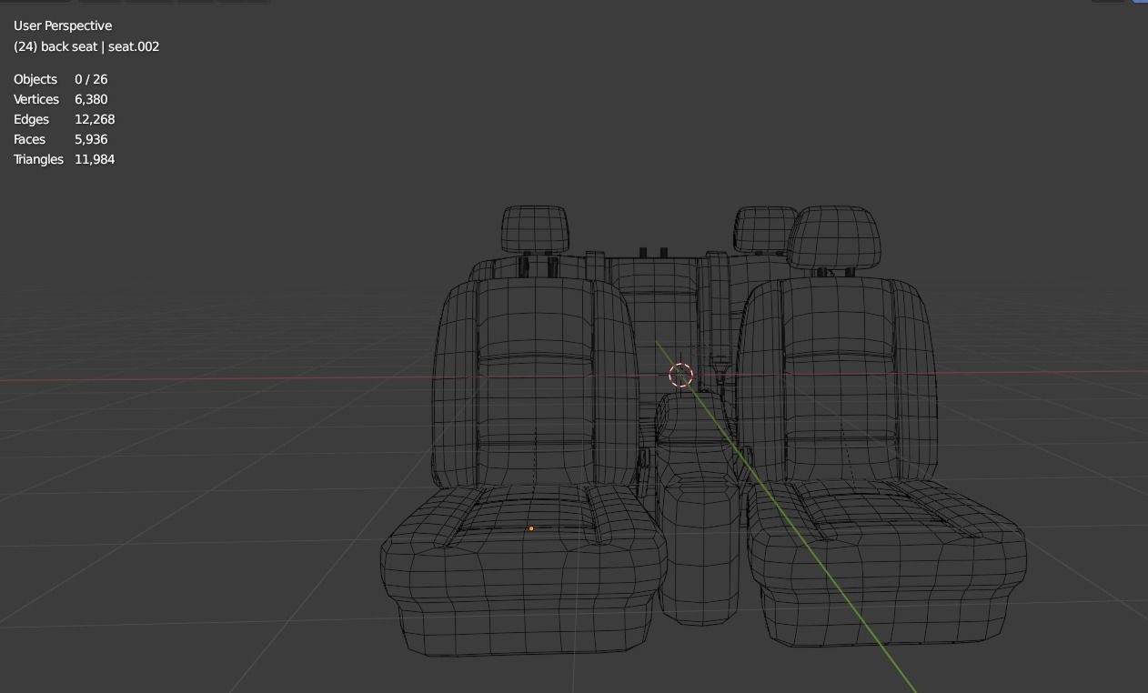 Car seat Low-poly 3D model_7