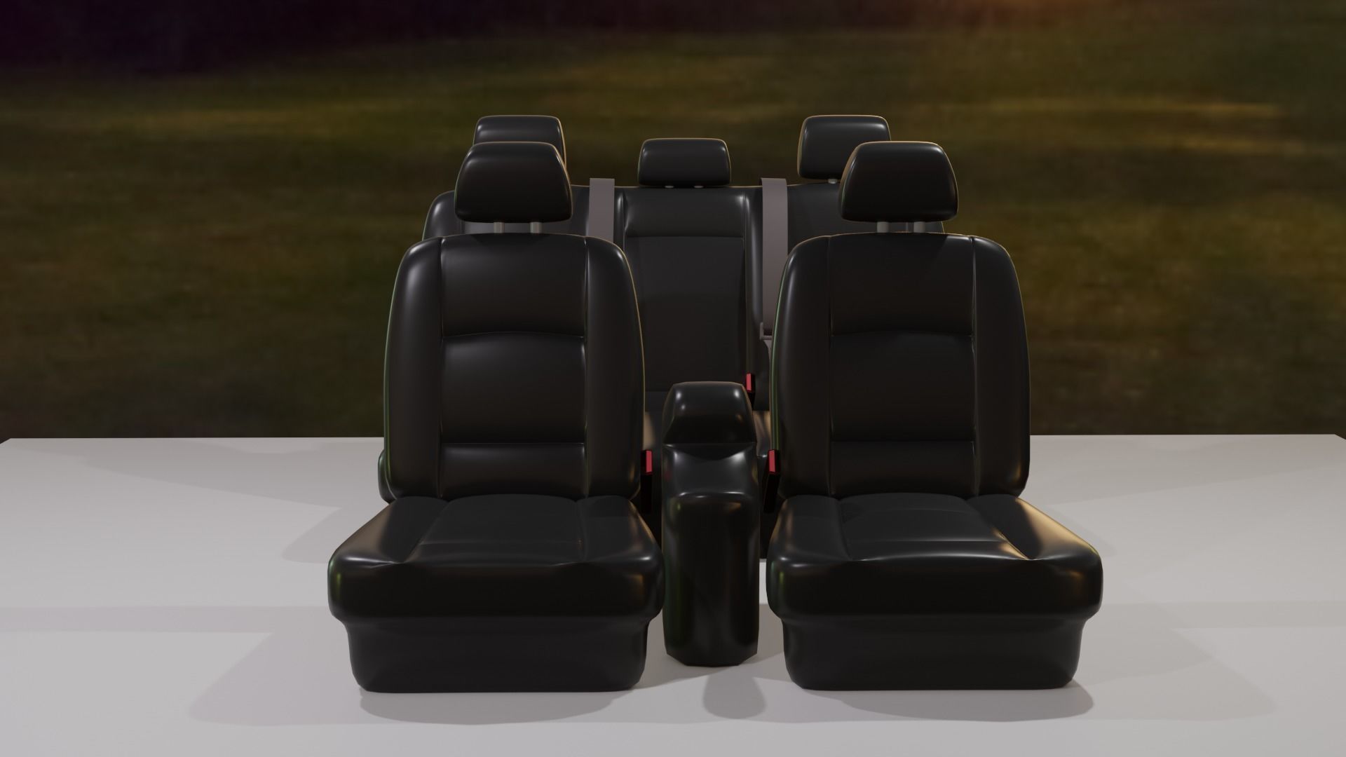 Car seat Low-poly 3D model_3