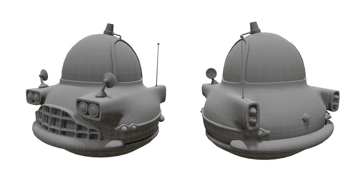 Stylized car 3d model Low-poly 3D model_6