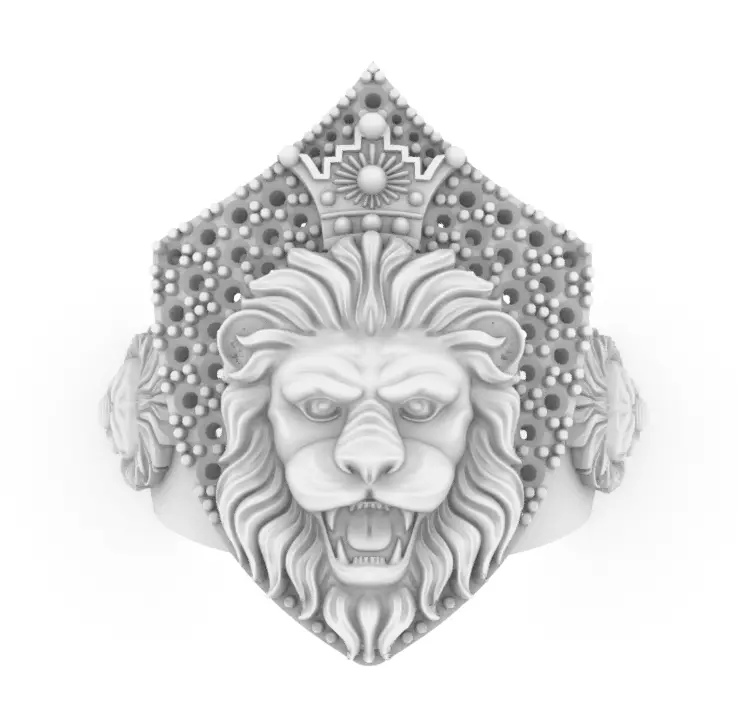ringmenlion lion head ring Free 3D print model