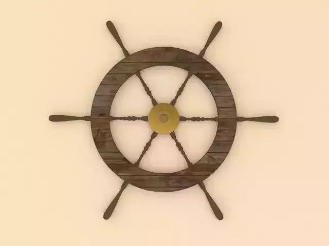 Boat Rudder with Textures Low Poly