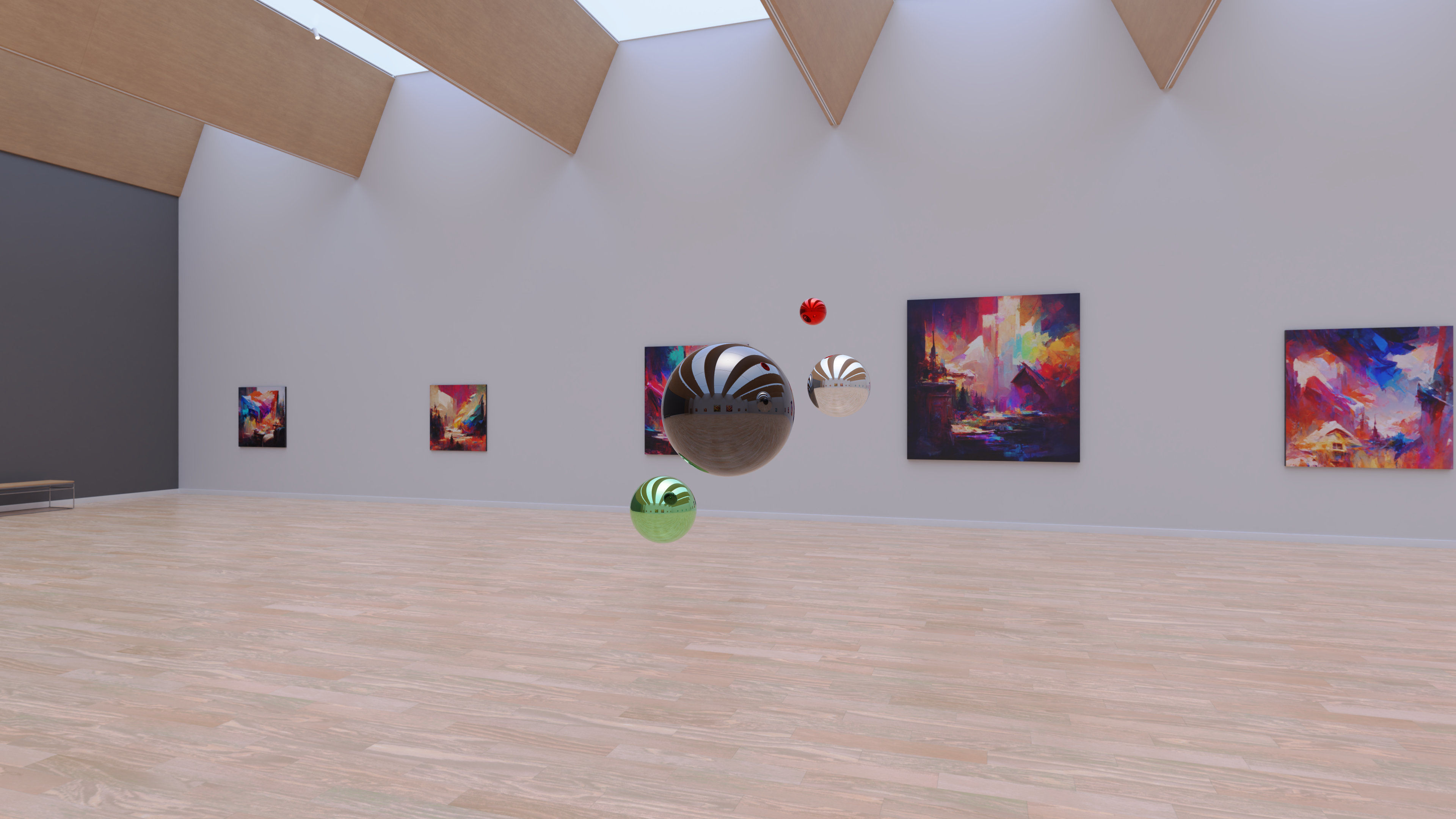 HDRI - Art Museum Gallery Interior 28 - 16384x8192 Texture_2