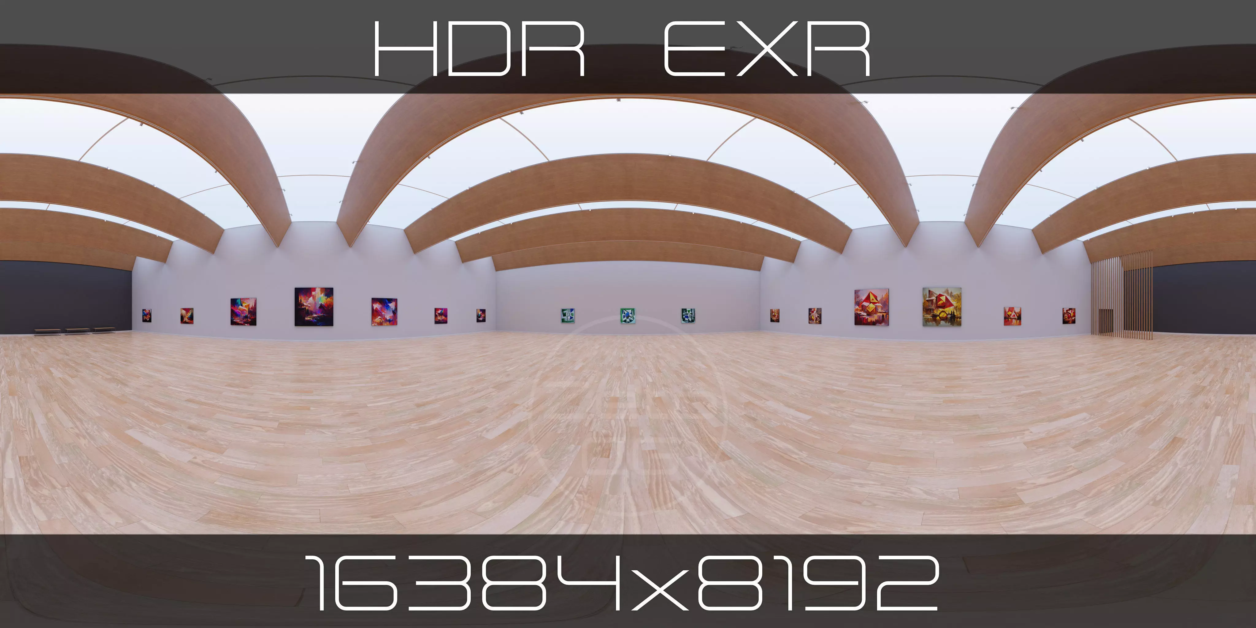 HDRI - Art Museum Gallery Interior 28 - 16384x8192 Texture_0