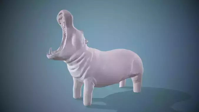 Hippopotamus Sculpt High and low poly
