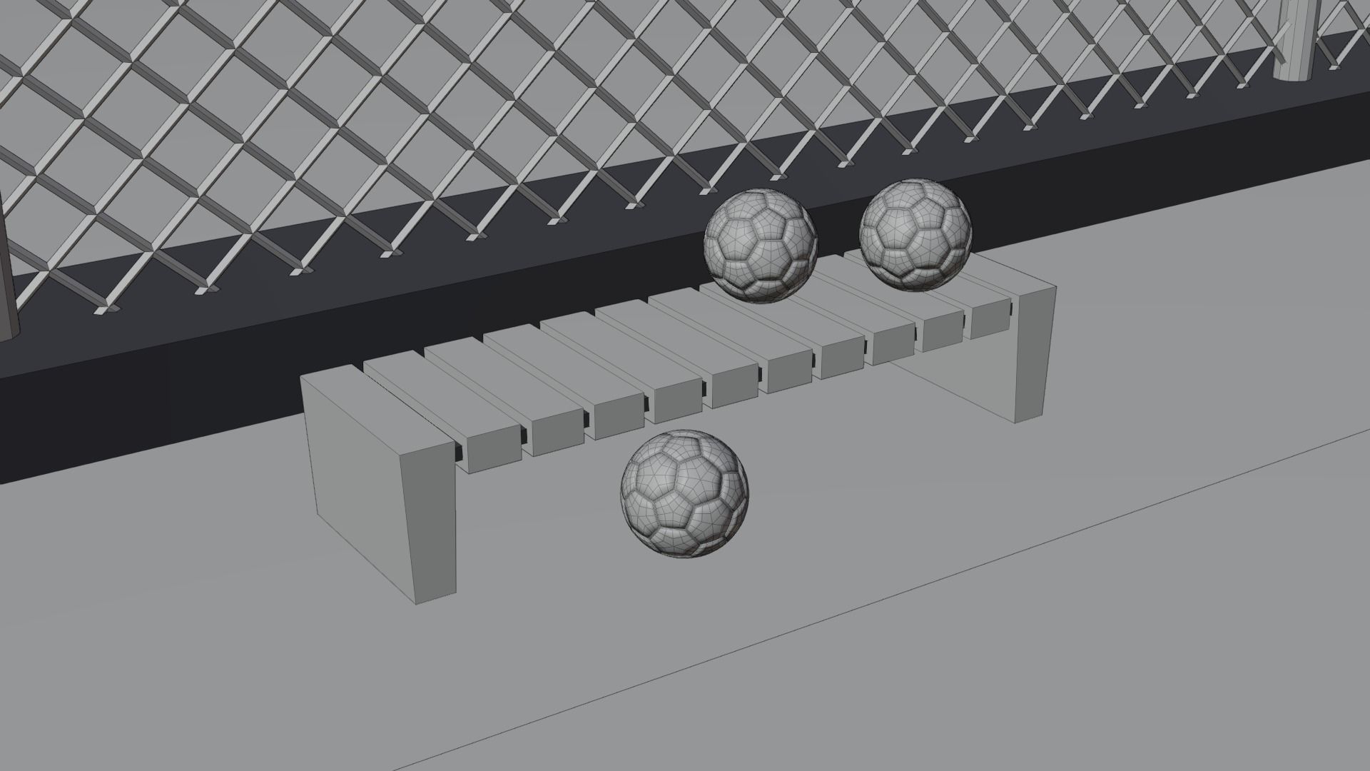 Urban Soccer Court Low-poly 3D model_5