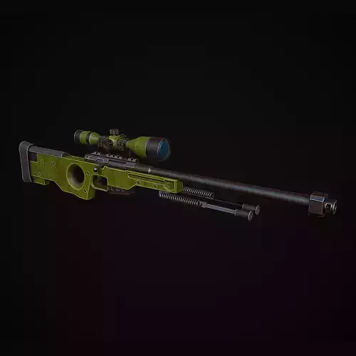 Stylized AWP Sniper Rifle Low-poly 3D model