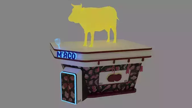 MarketPlace Meat Low-Poly Game Ready PBR