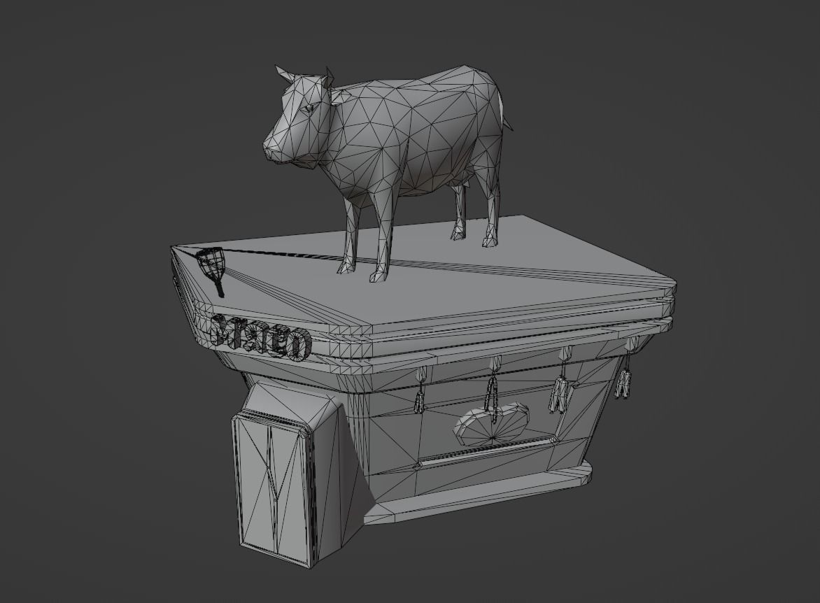 MarketPlace Meat Low-Poly Game Ready PBR Low-poly 3D model_4