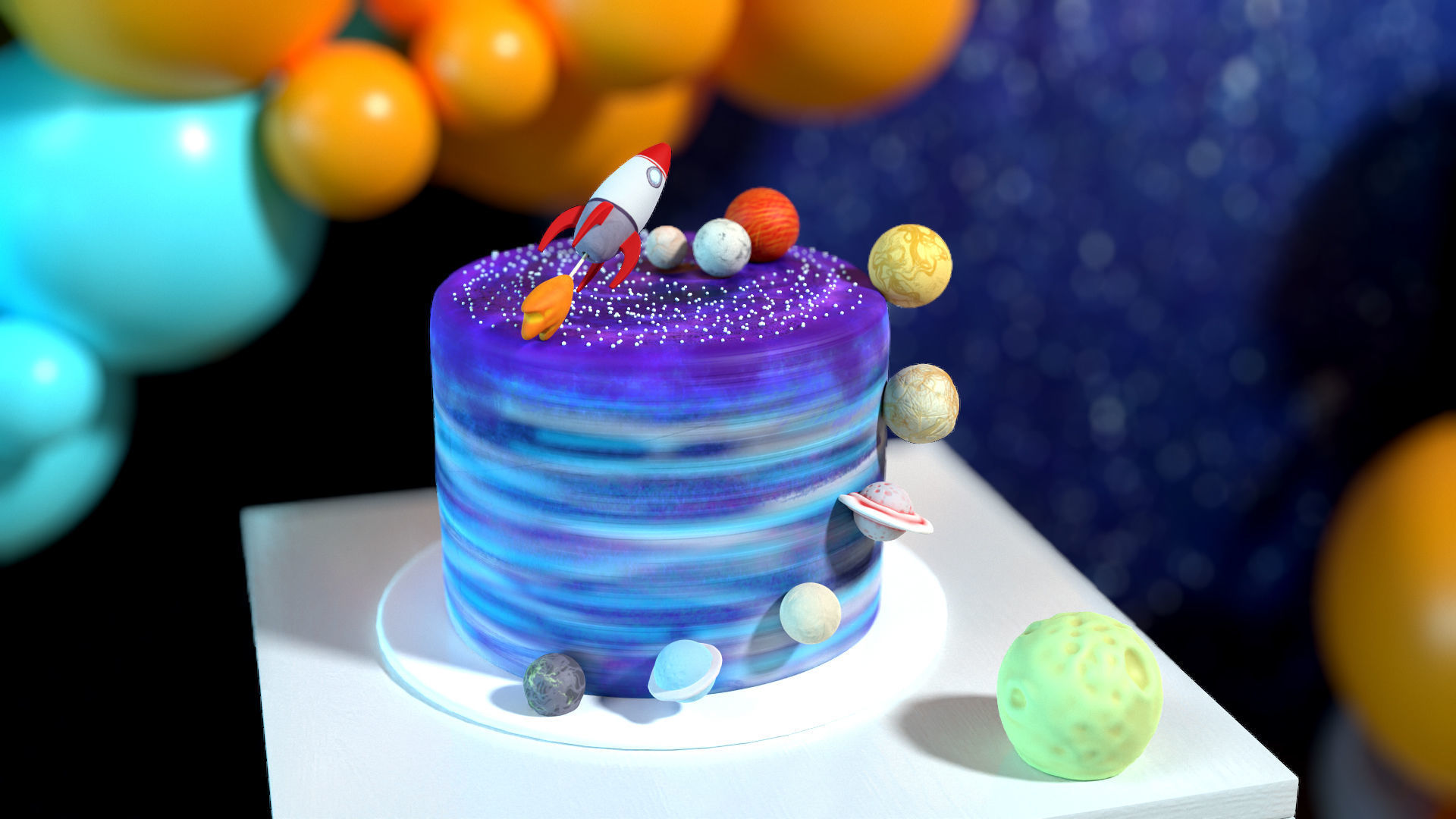 Birthday Decoration Set No-001 3D model_1