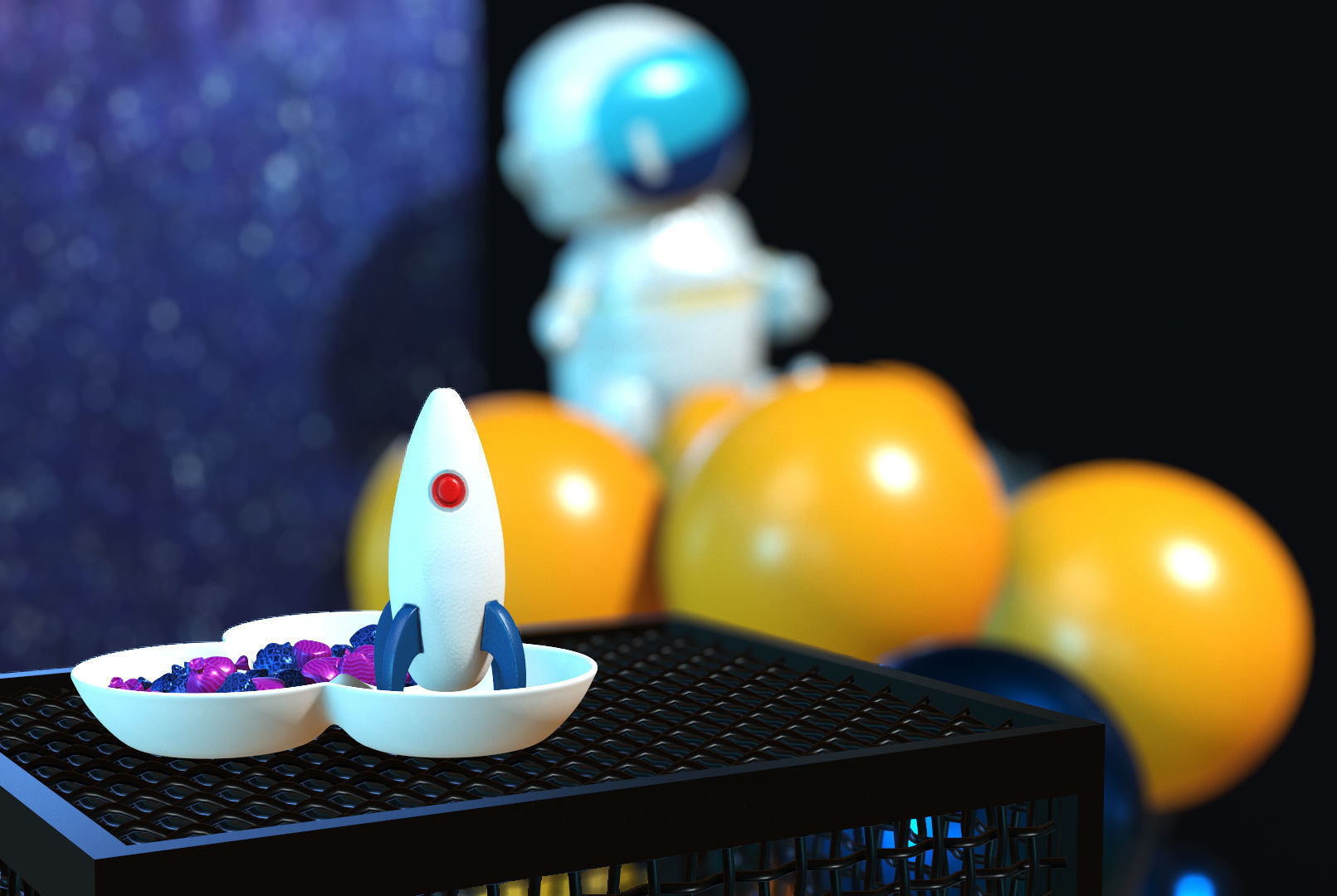 Birthday Decoration Set No-001 3D model_3