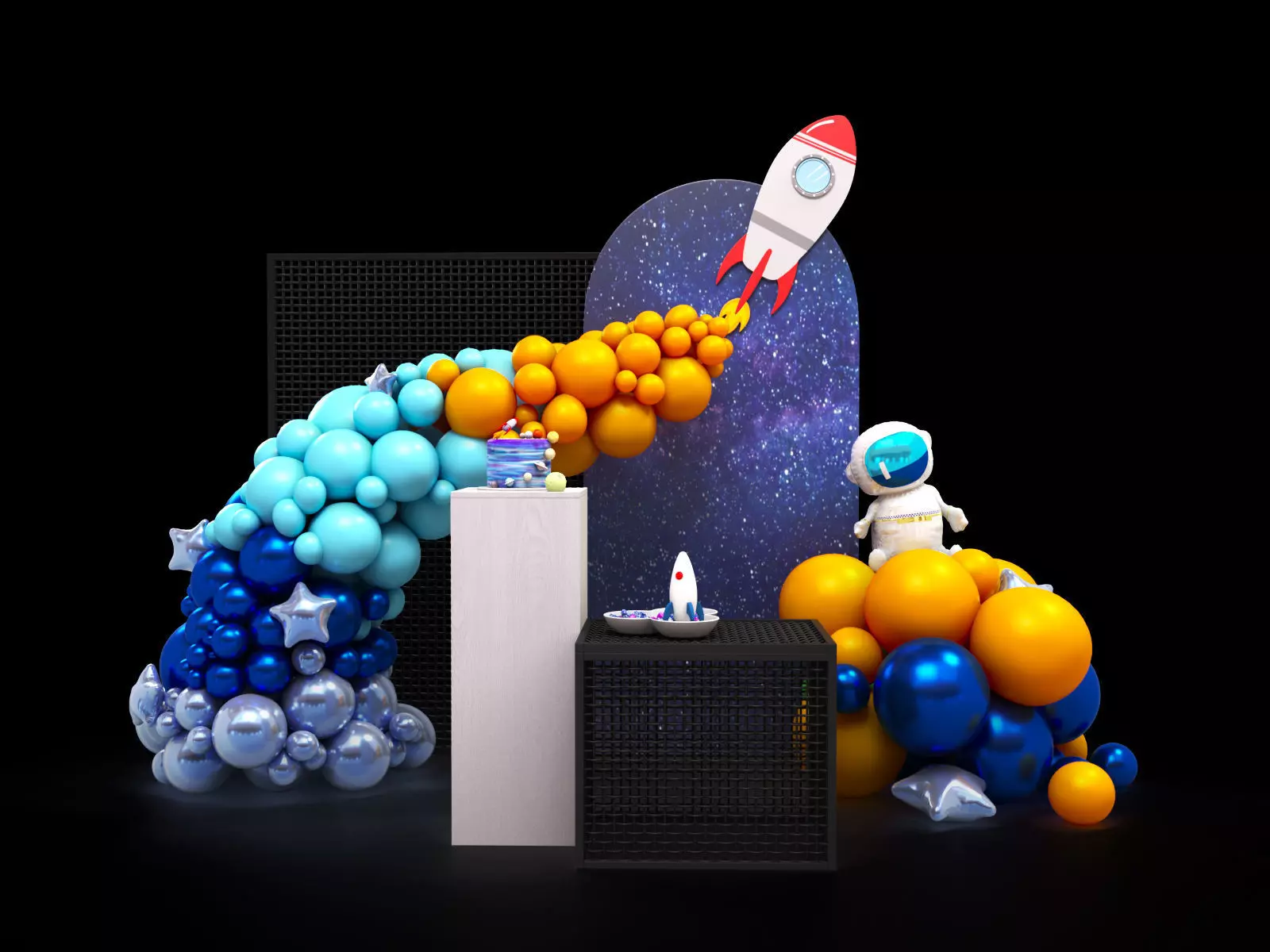 Birthday Decoration Set No-001 3D model_0