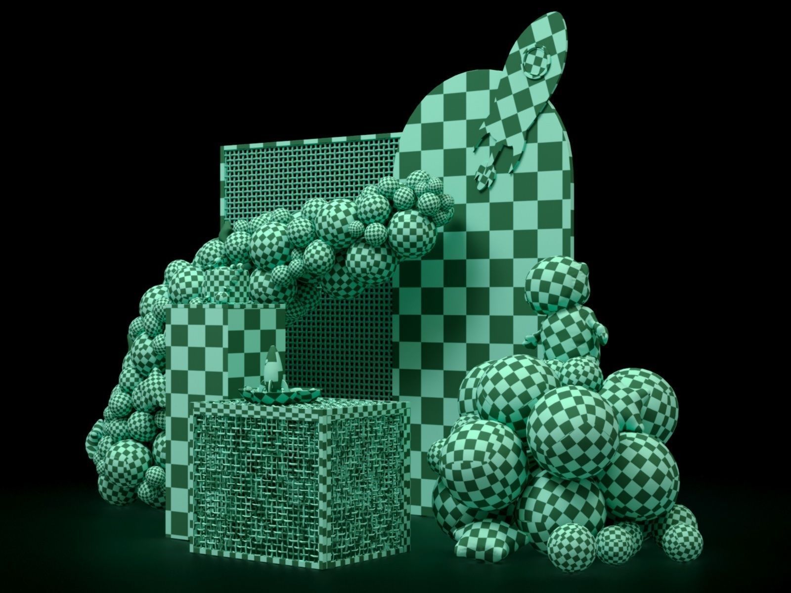 Birthday Decoration Set No-001 3D model_7