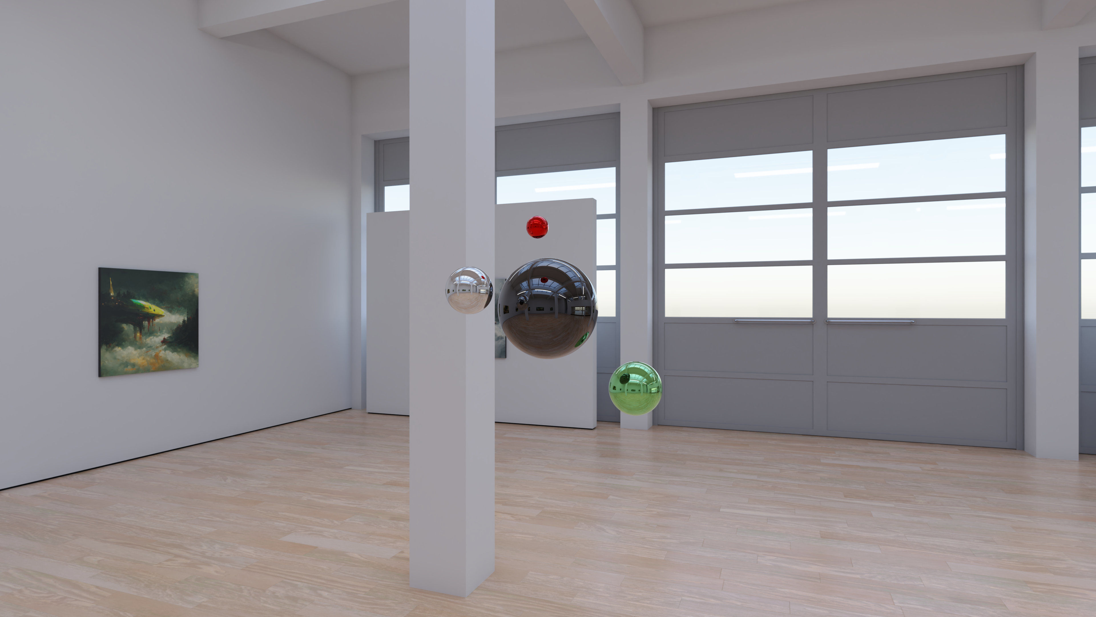 HDRI - Art Museum Gallery Interior 29 v1 - 16384x8192 Texture_12